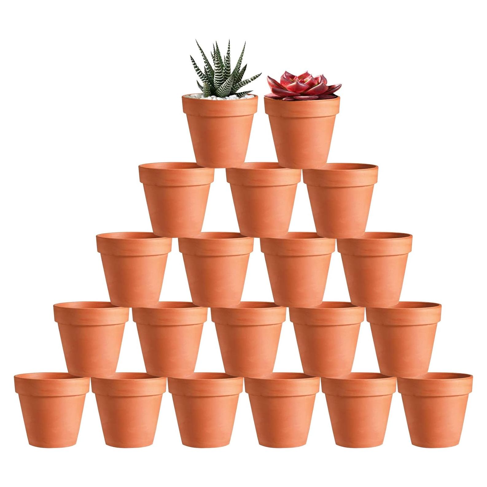 Macetas de Vivero KOAMLY 3" Terracota 20 Piezas Drenaje