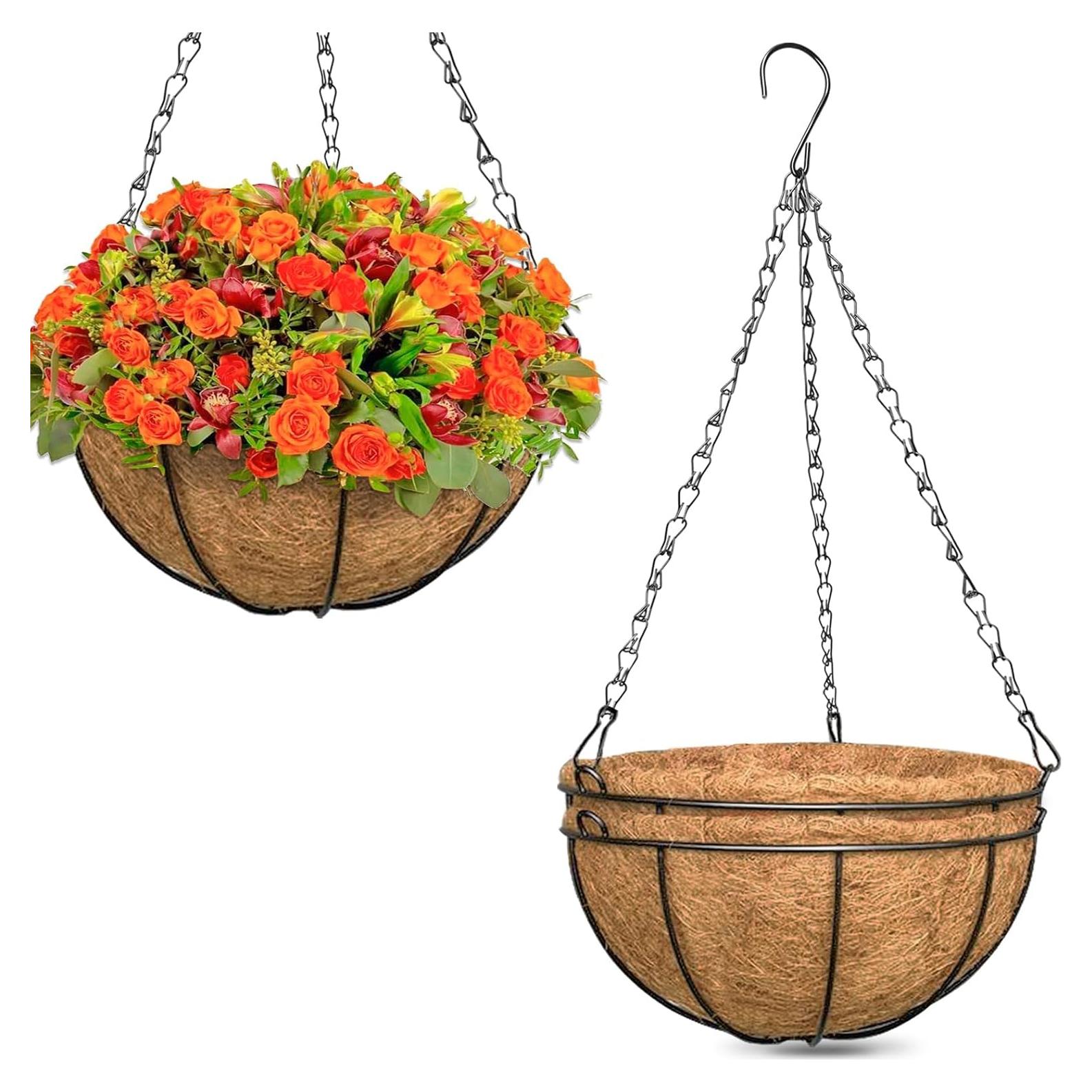 Cestas Colgantes de 30.48 cm ZeeDix - Paquete de 3 Macetas de Metal