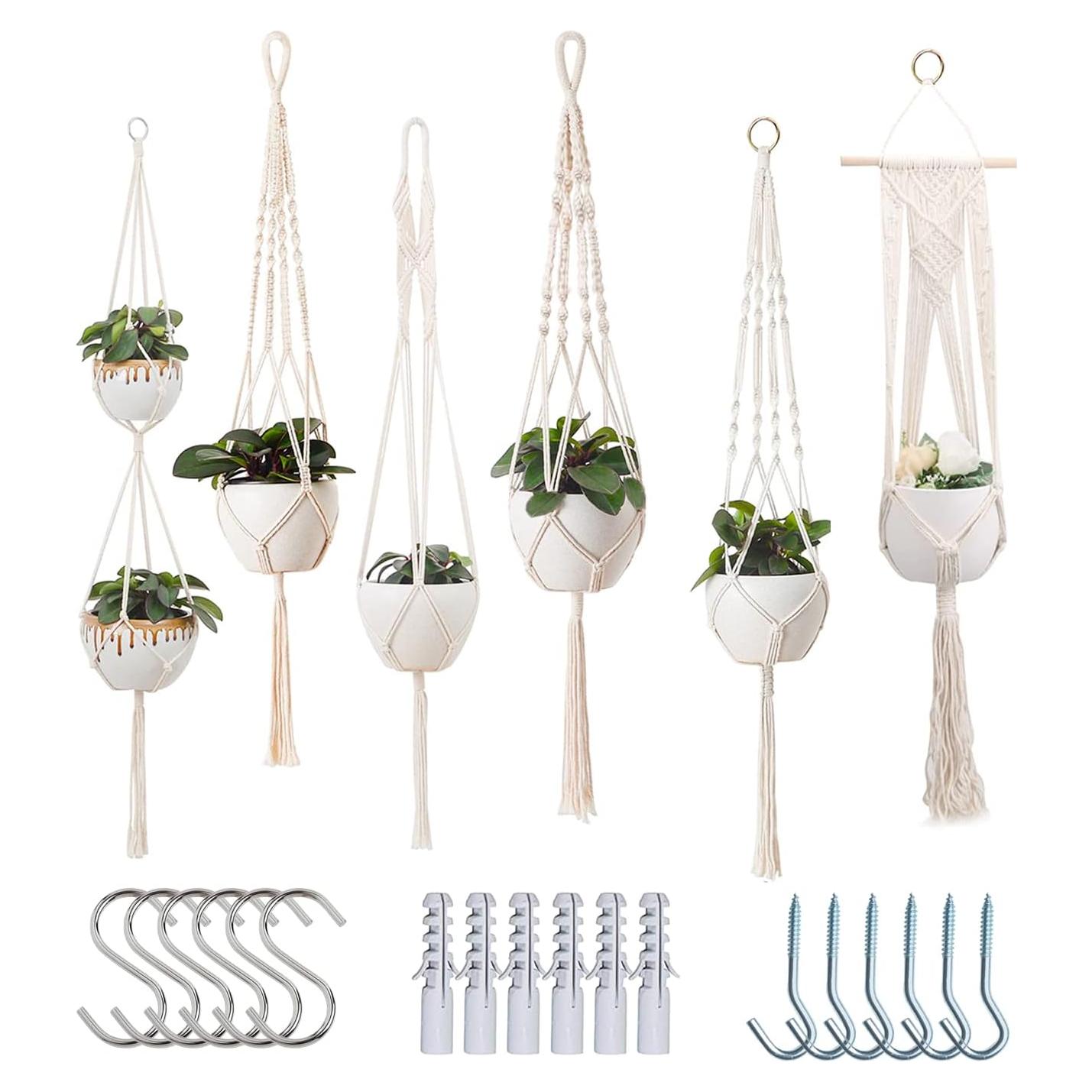 Colgadores de plantas de macramé Feedee, 6 unidades, 5.4 kg