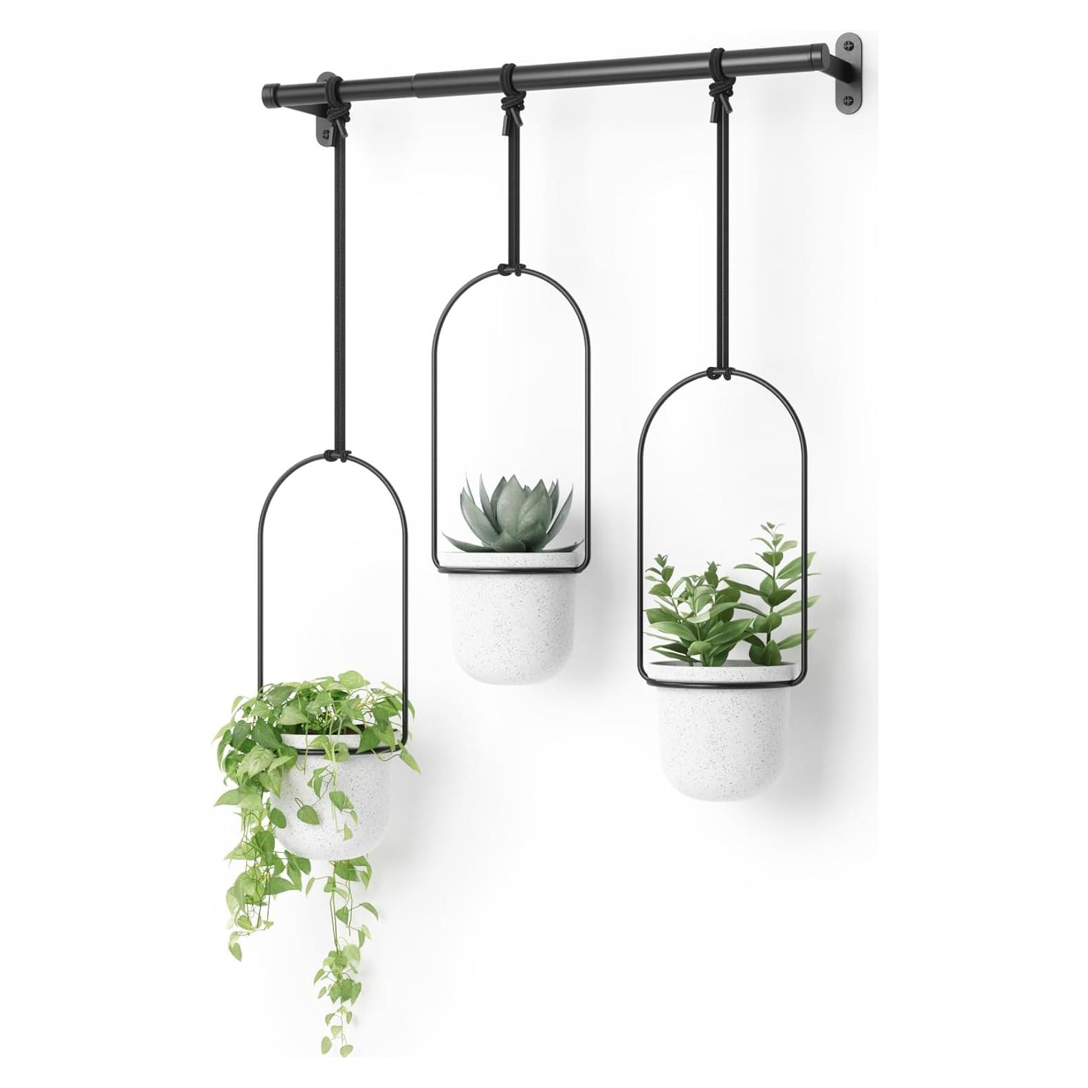 Maceta Colgante Umbra Triflora 3 Unidades Blanco/Negro