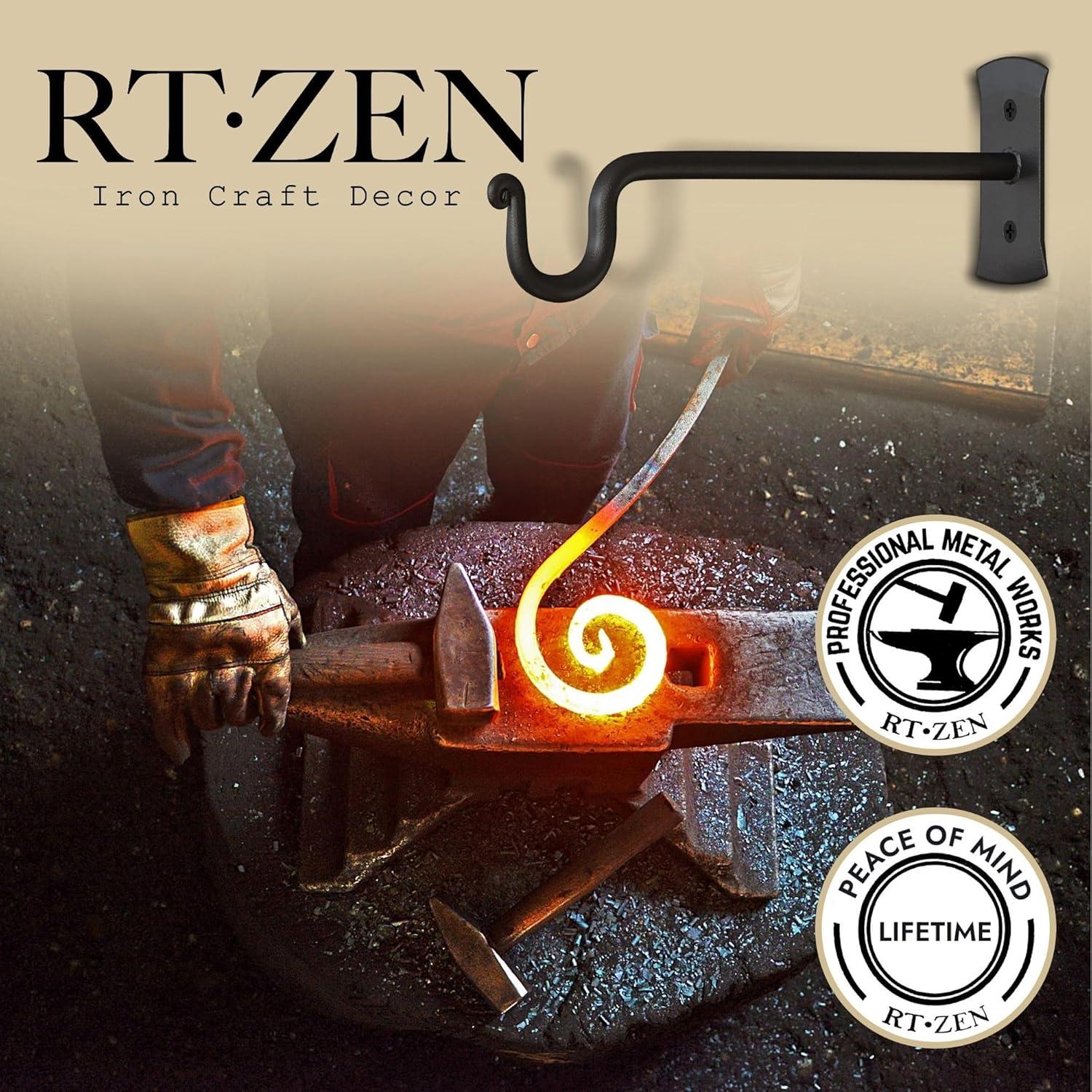 Soportes para Plantas RTZEN - Ganchos de Hierro Forjado Negros