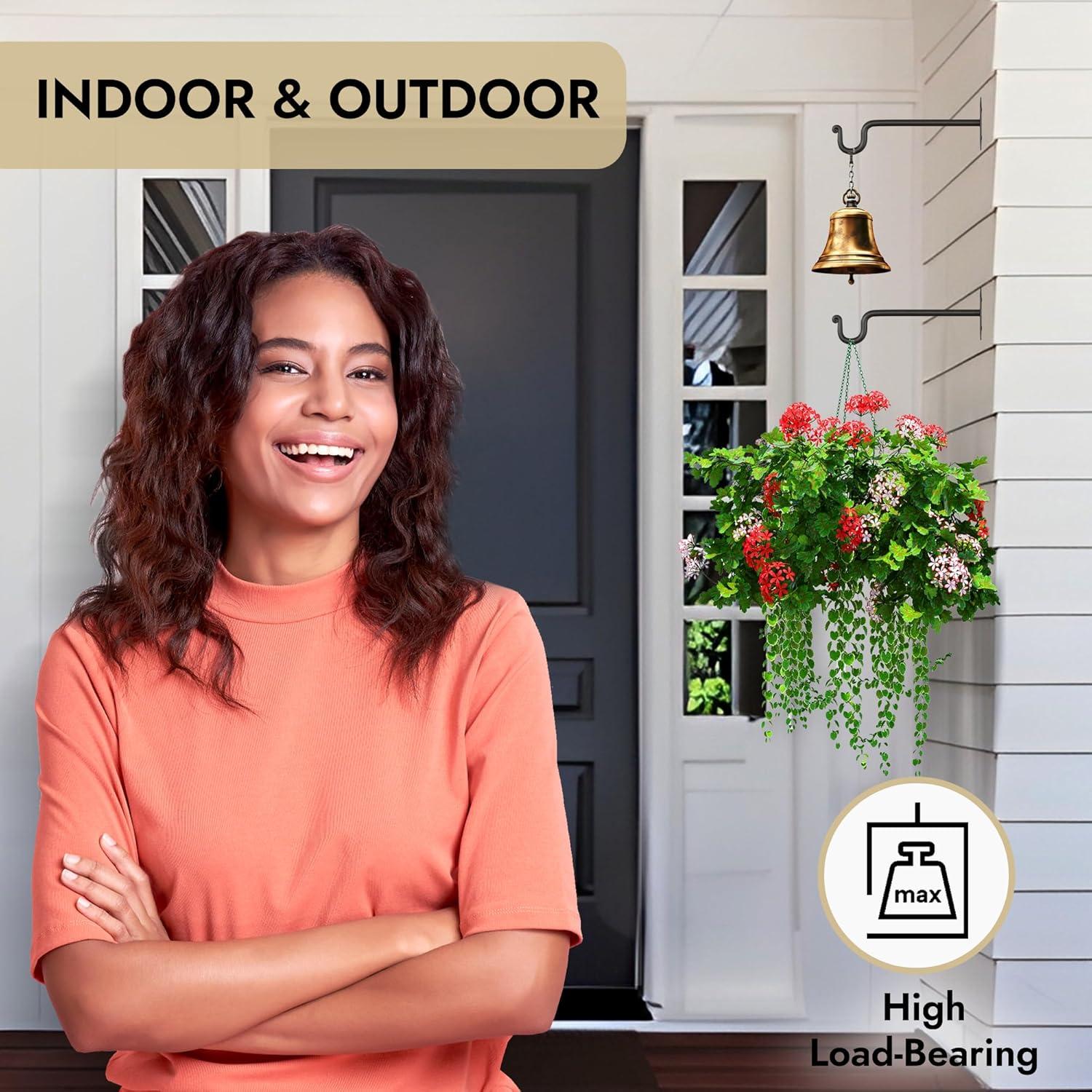 Soportes para Plantas RTZEN - Ganchos de Hierro Forjado Negros