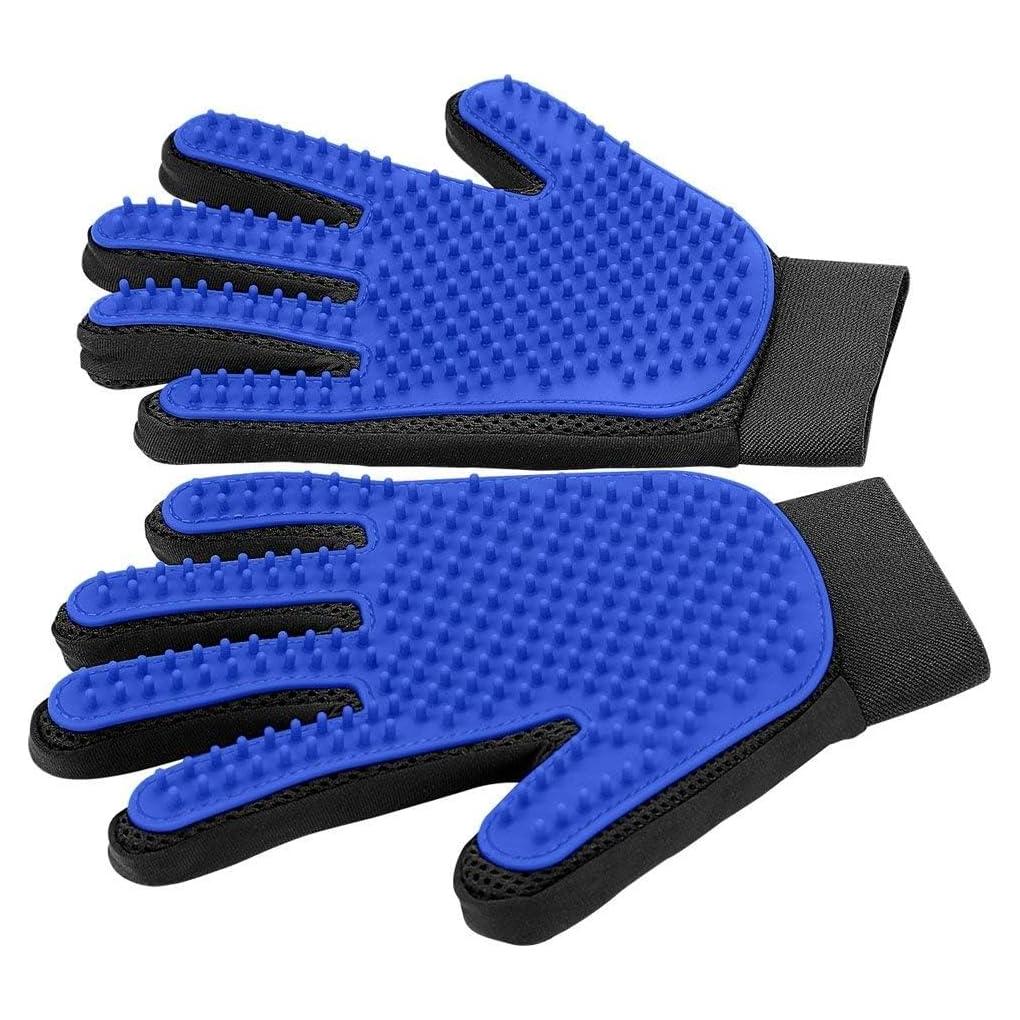 Guantes Quitapelos para Mascotas DELOMO - 1 Par Azul