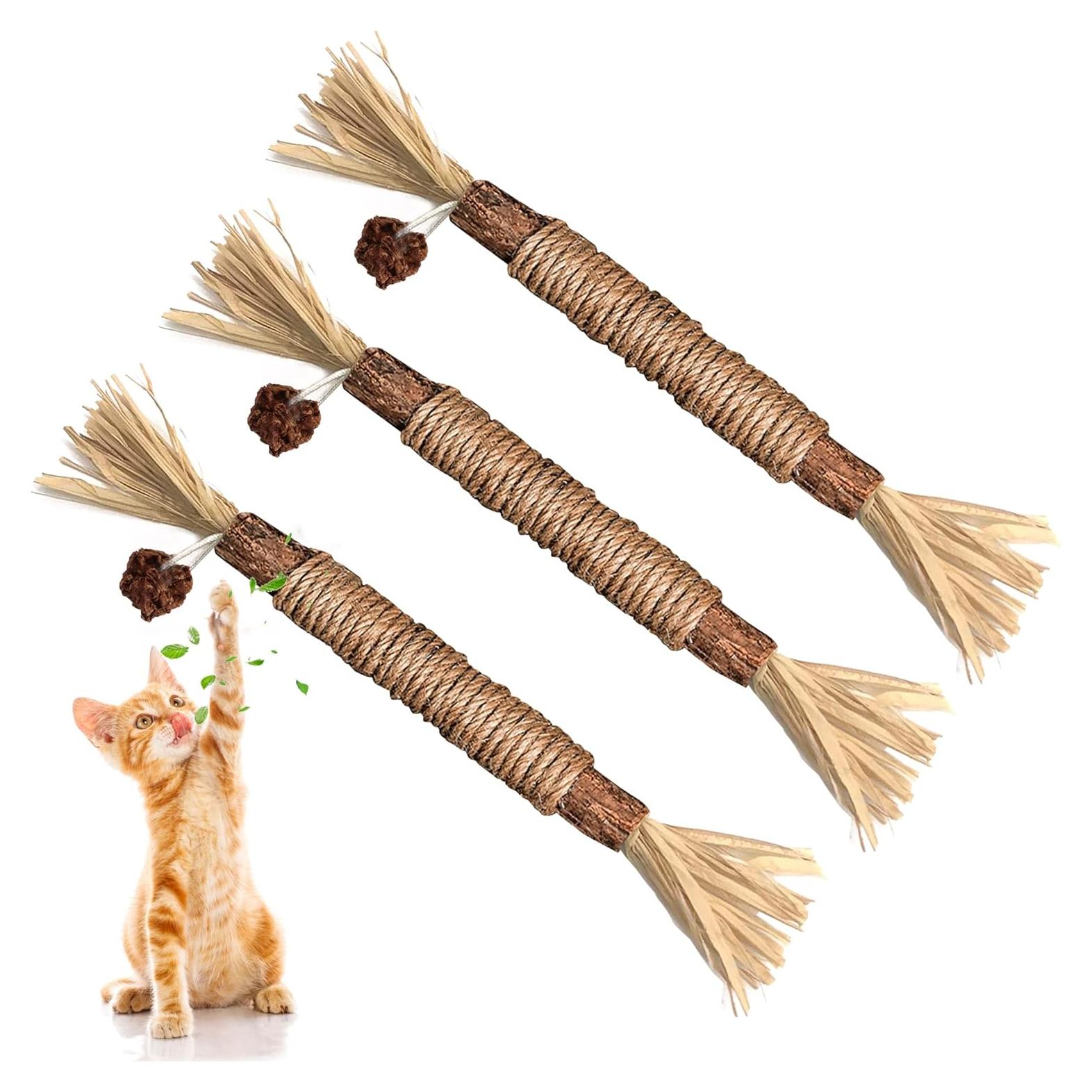 Paquete de 3 Palos Masticables de Plata para Gatos GBSYU