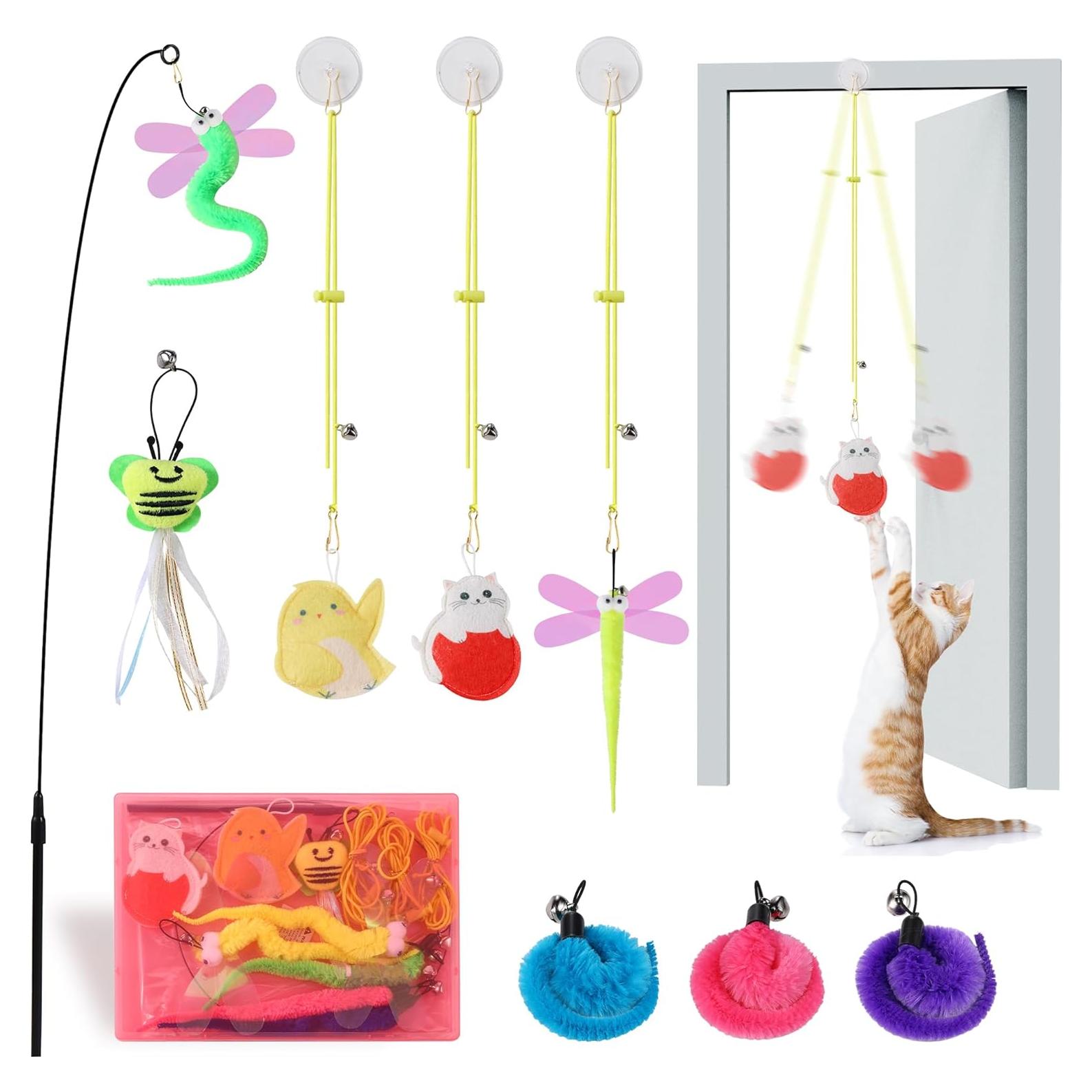 Juguetes Interactivos para Gatos Janbenty 8 Piezas Ajustables