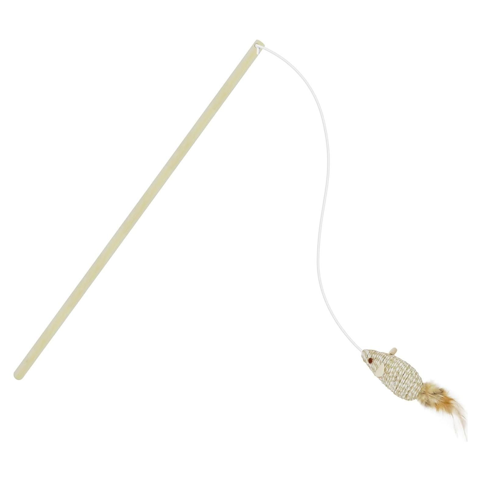 Juguete de Varita para Gatos TTCAT con Ratón de Plumas