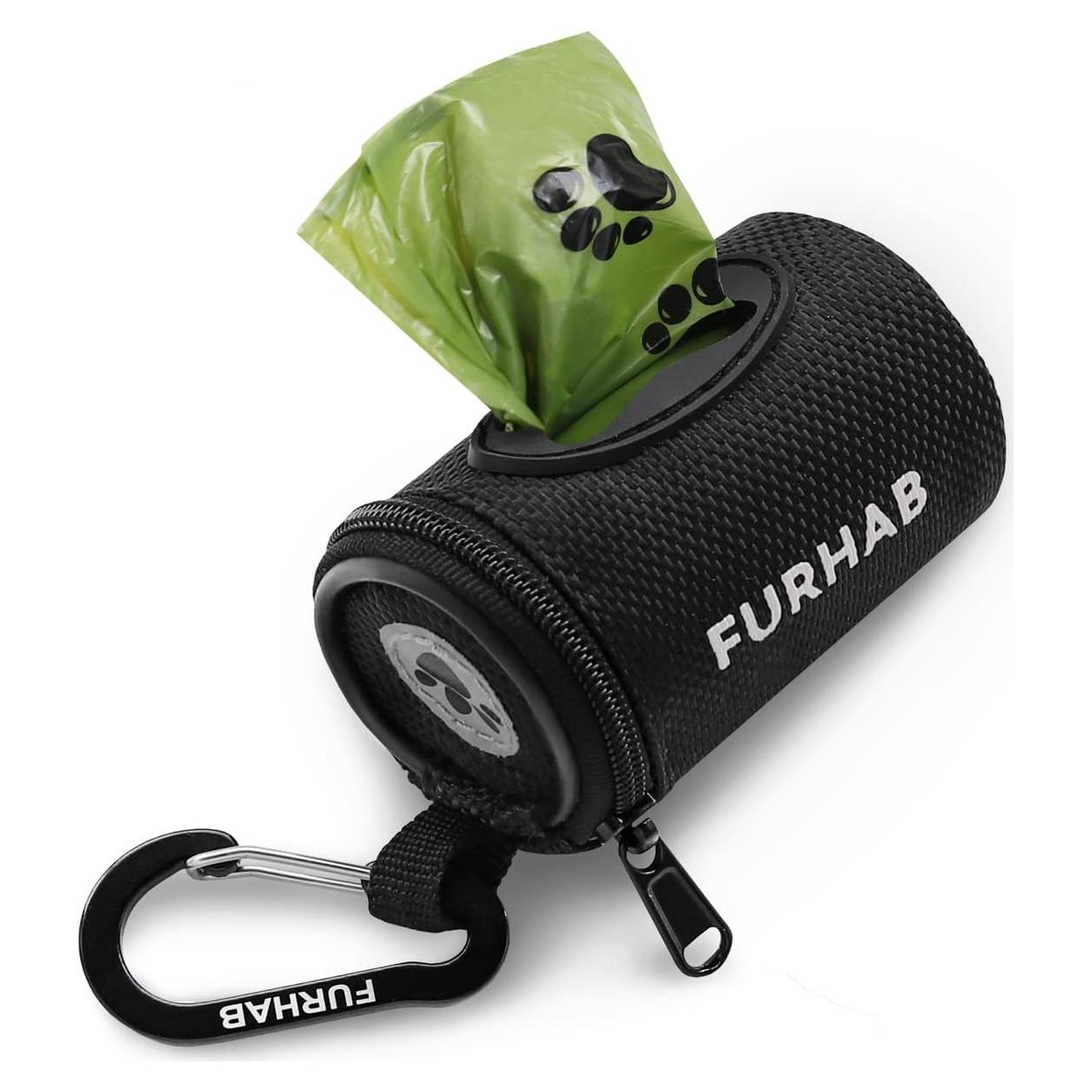 Dispensador de bolsas de excremento para perros FURHAB negro