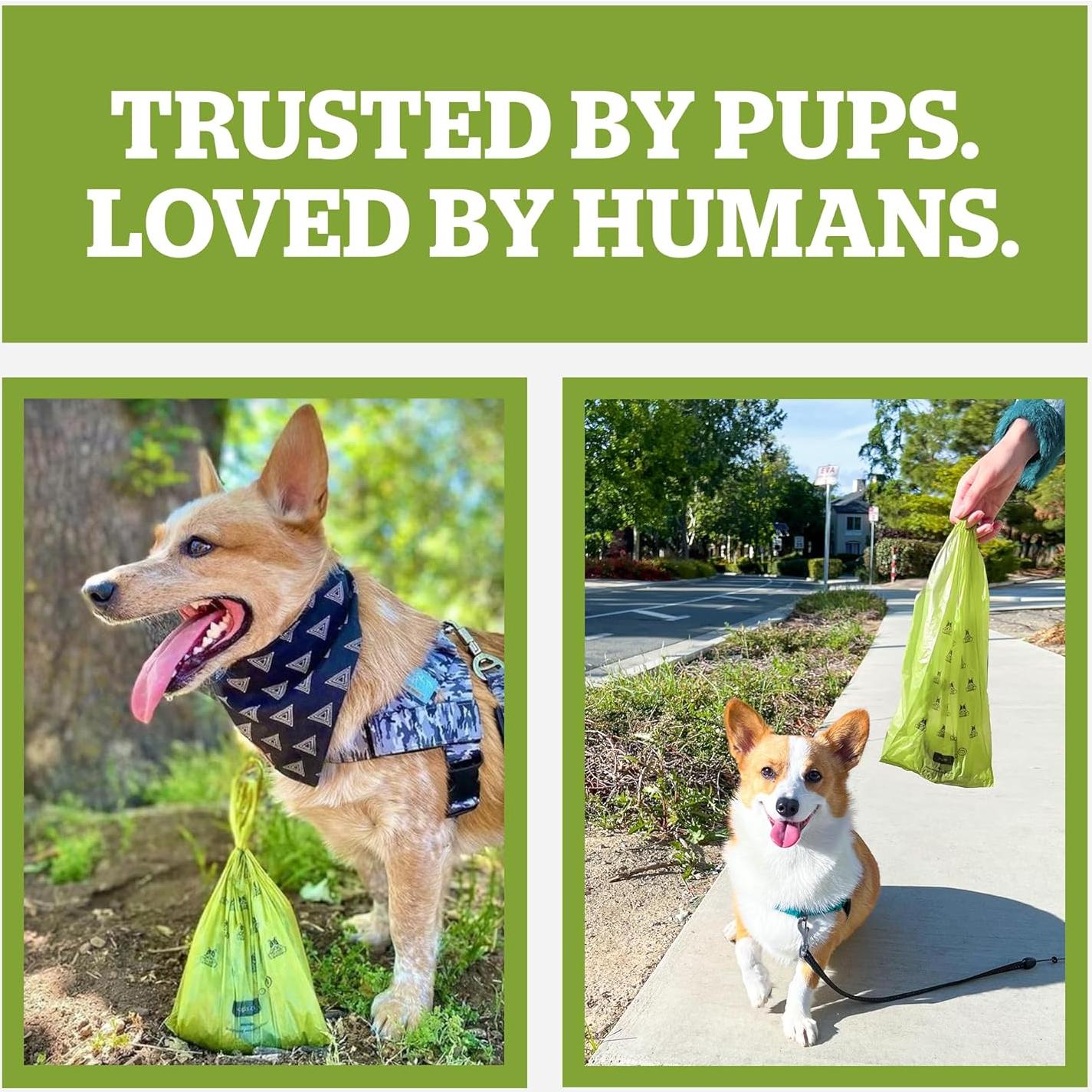 Dispensador de bolsas de caca para perros Pogi con clip y 15 bolsas