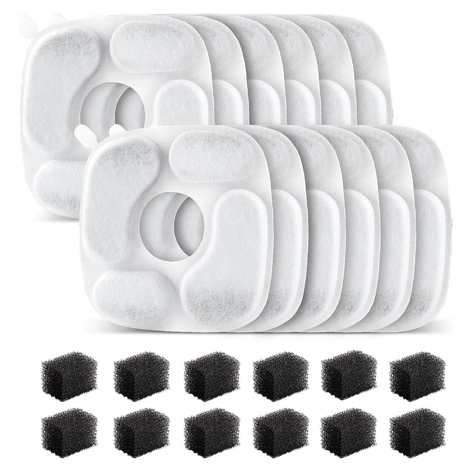 24 Filtros de Agua para Gatos MANFCAT - 12 Filtros y 12 Esponjas