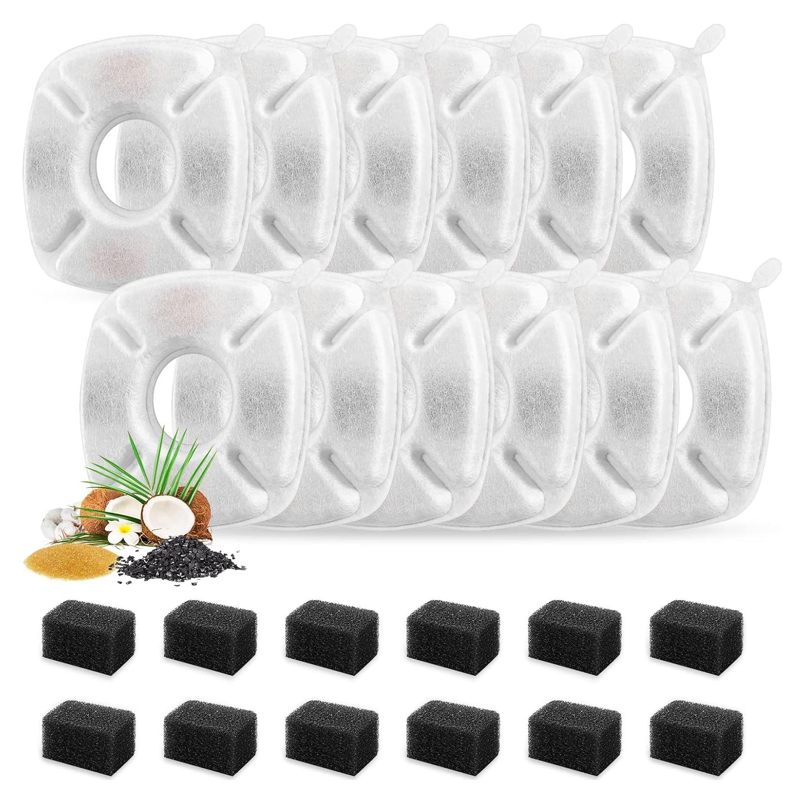 24 Filtros de Reemplazo Porens para Fuente de Agua para Gatos 2.8L