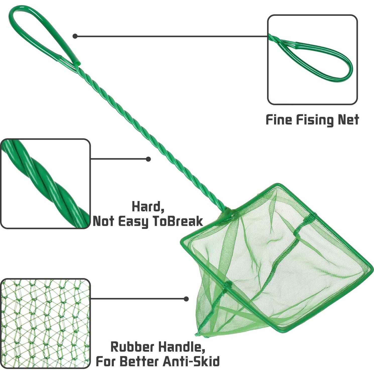 Paquete de 4 Redes para Acuarios DAGUANZHI - Nylon Verde