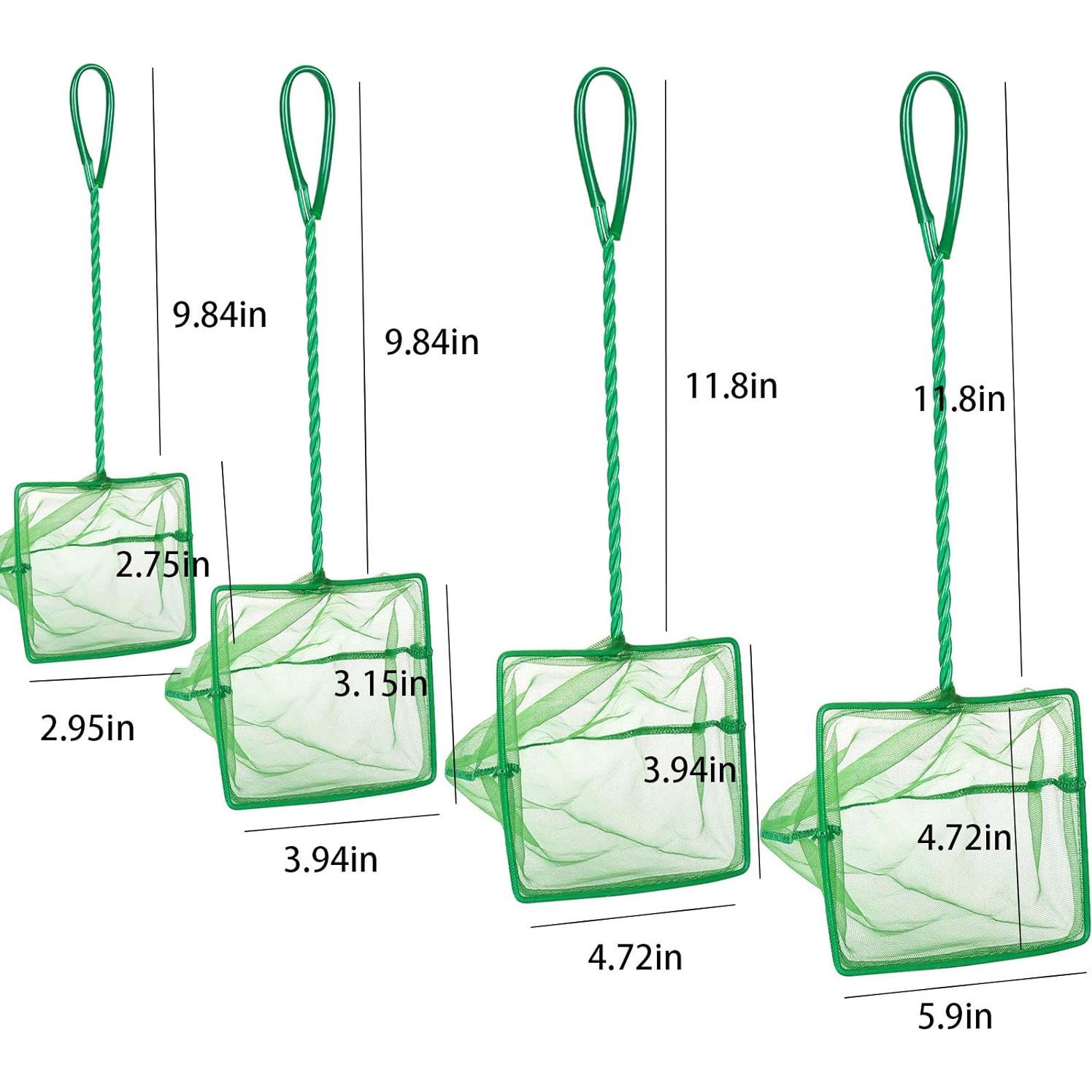 Paquete de 4 Redes para Acuarios DAGUANZHI - Nylon Verde
