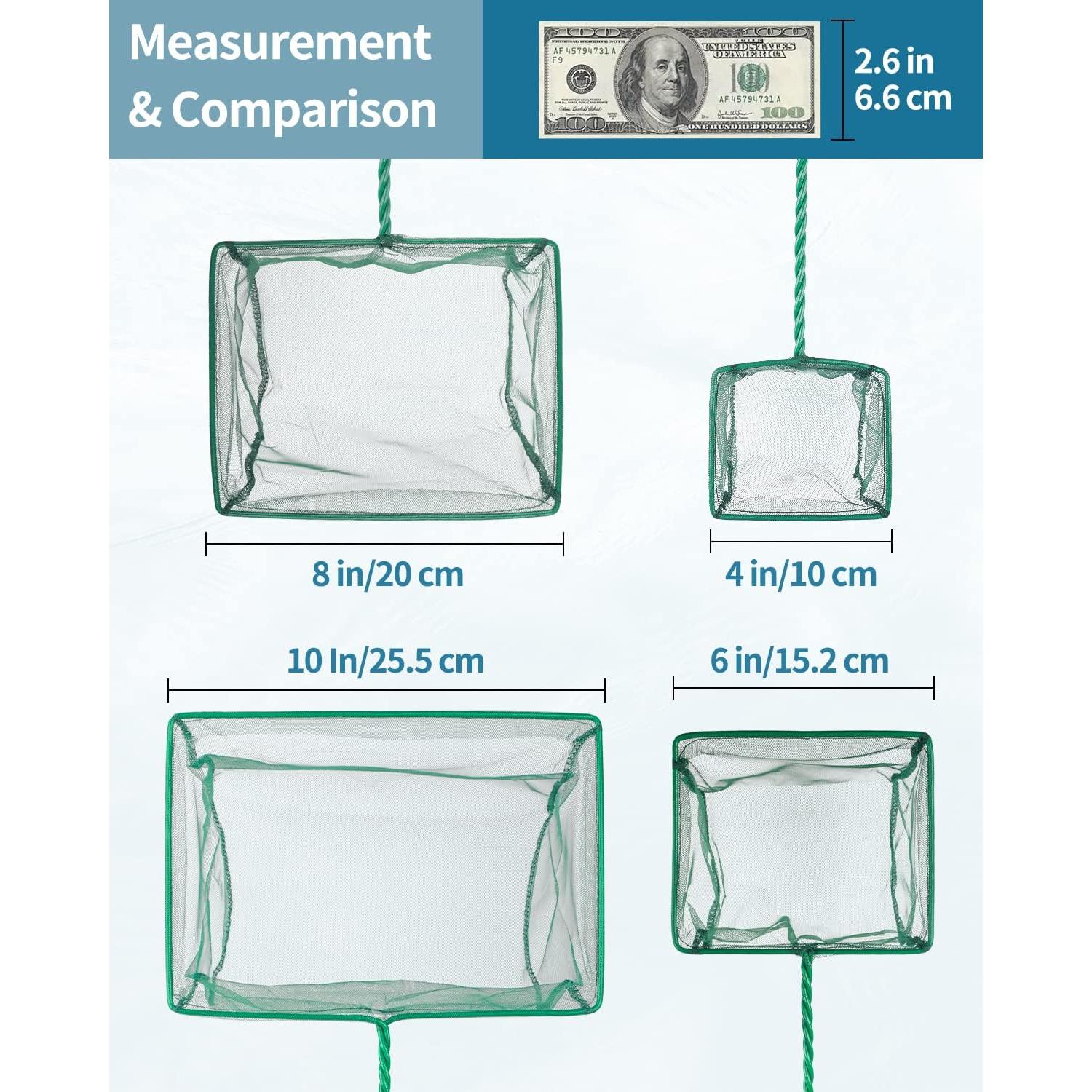 Red de Acuario Pawfly 4" y 6" con Mango Telescópico de Metal
