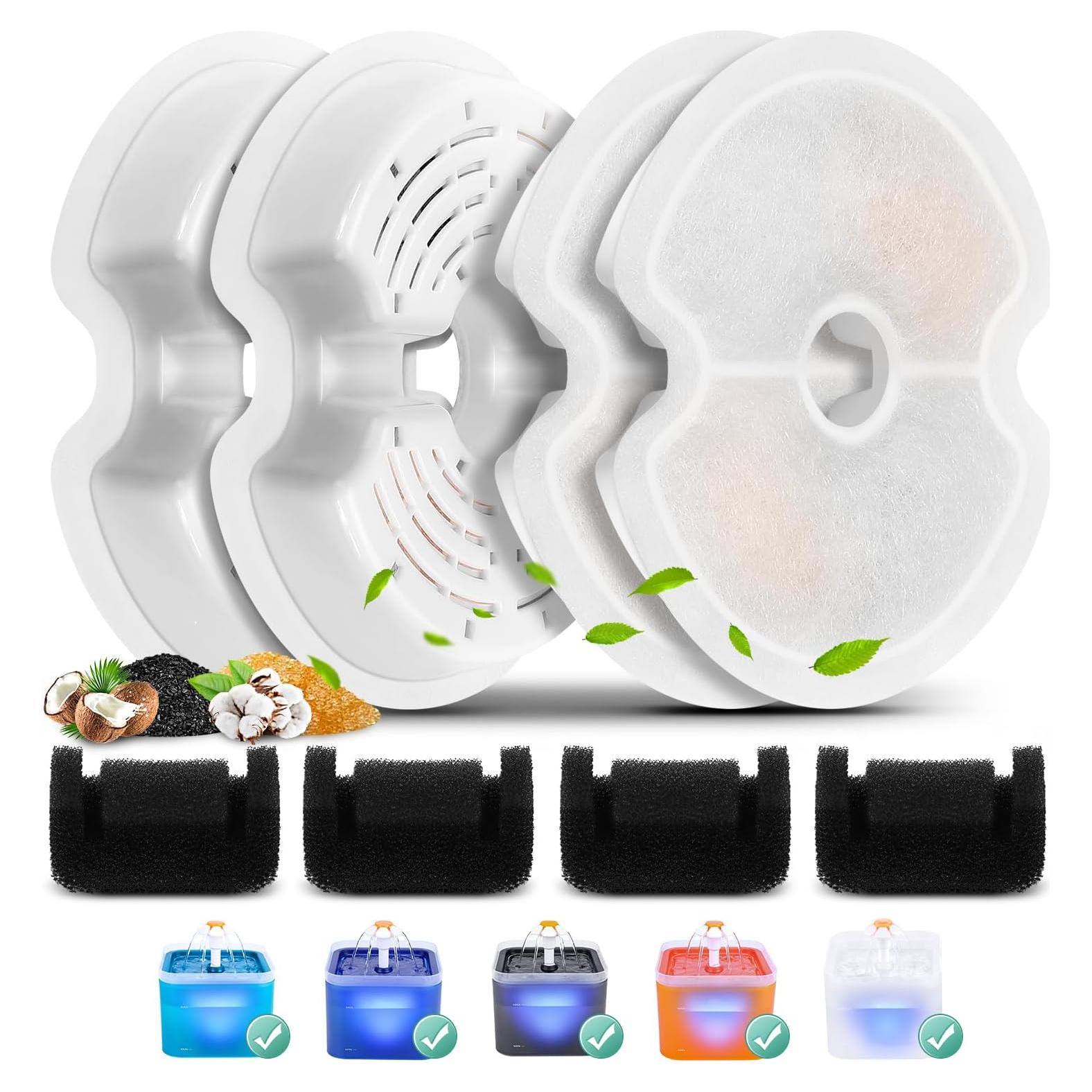 Paquete de 4 Filtros de Reemplazo y 4 Filtros de Bomba RUI