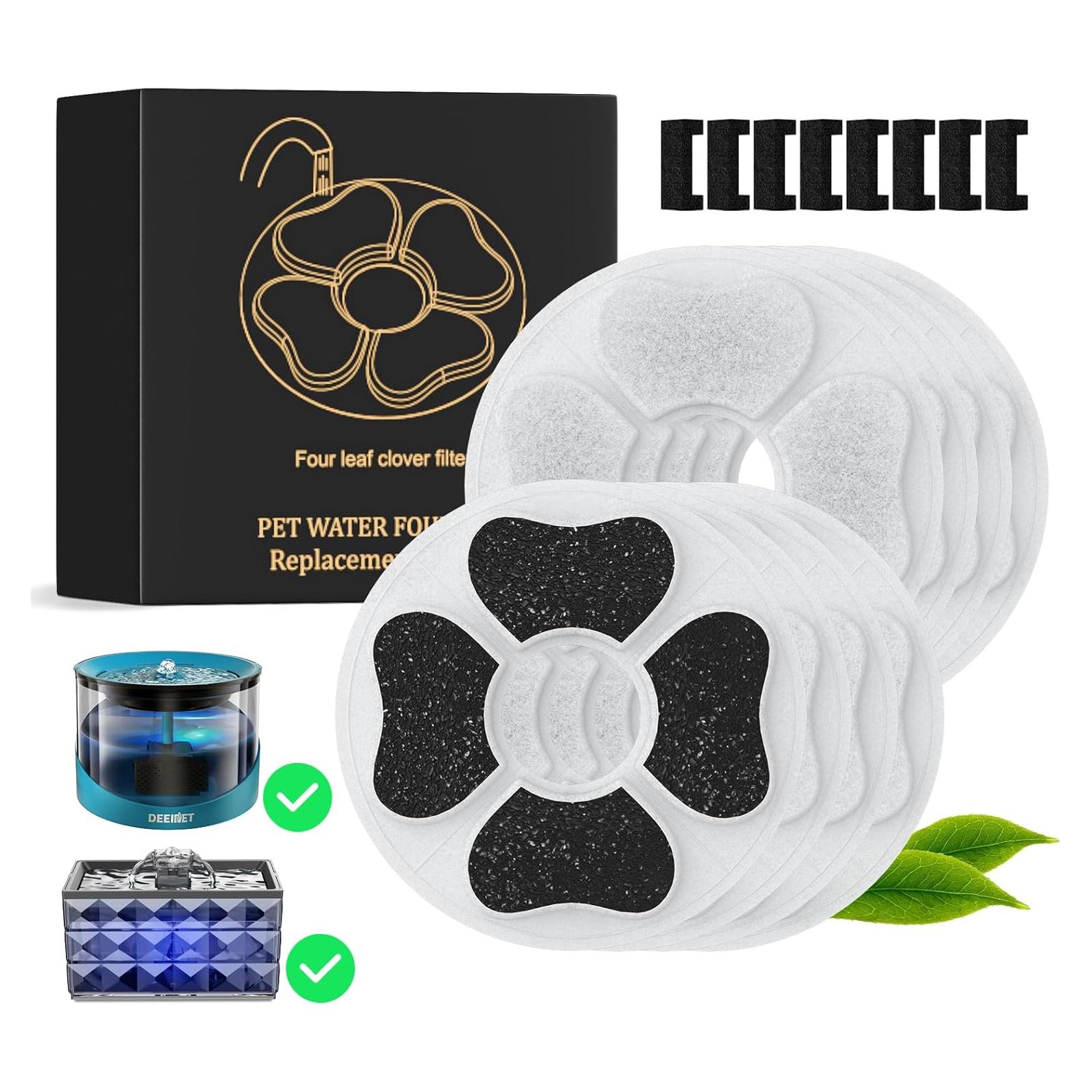 8 Filtros y Esponjas de Reemplazo DEEIPET para Fuente de Agua