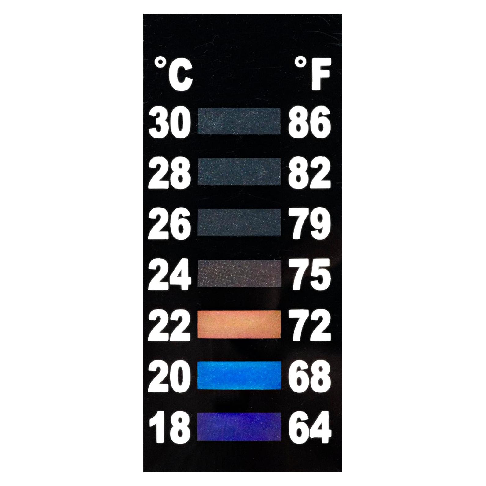 Penn-Plax Therma-Temp Temperature Sensitive Thermometer | Great for Checking The Water Temperature in Smaller Tanks | Small Strip, 2" (DT014)