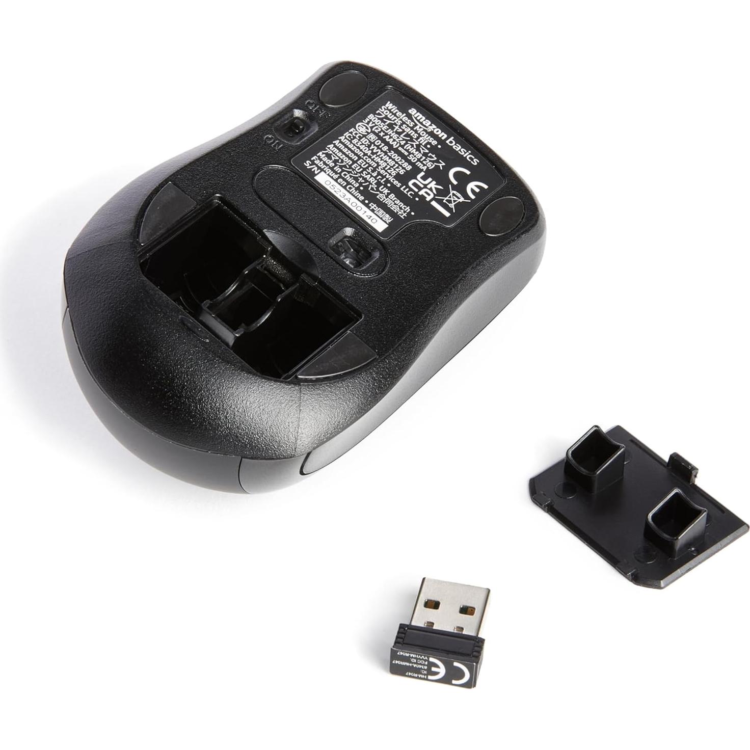 Ratón Óptico Inalámbrico Amazon Basics 2.4 GHz Negro