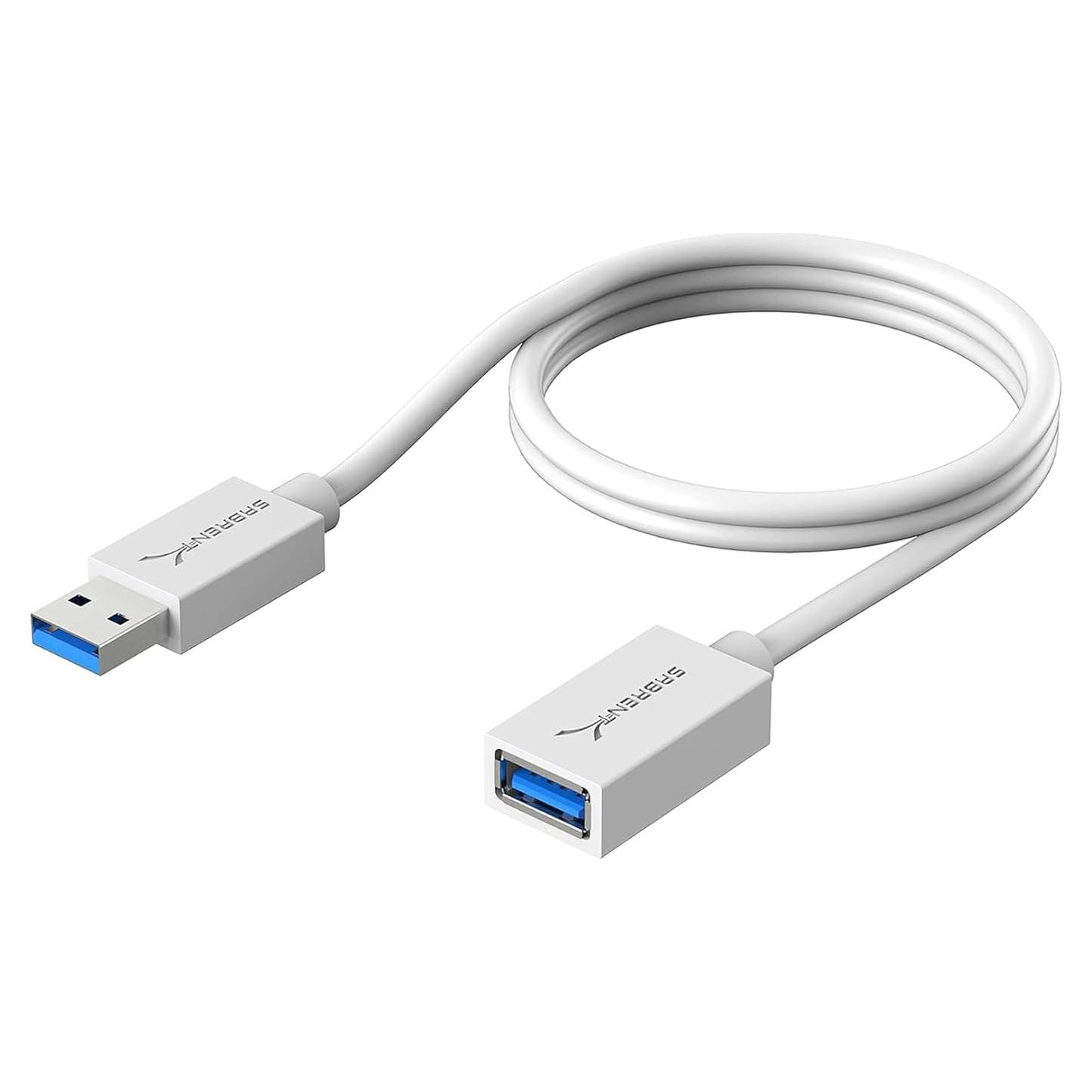 Cable de Extensión USB 3.0 Sabrent 0.91m Blanco CB-303W
