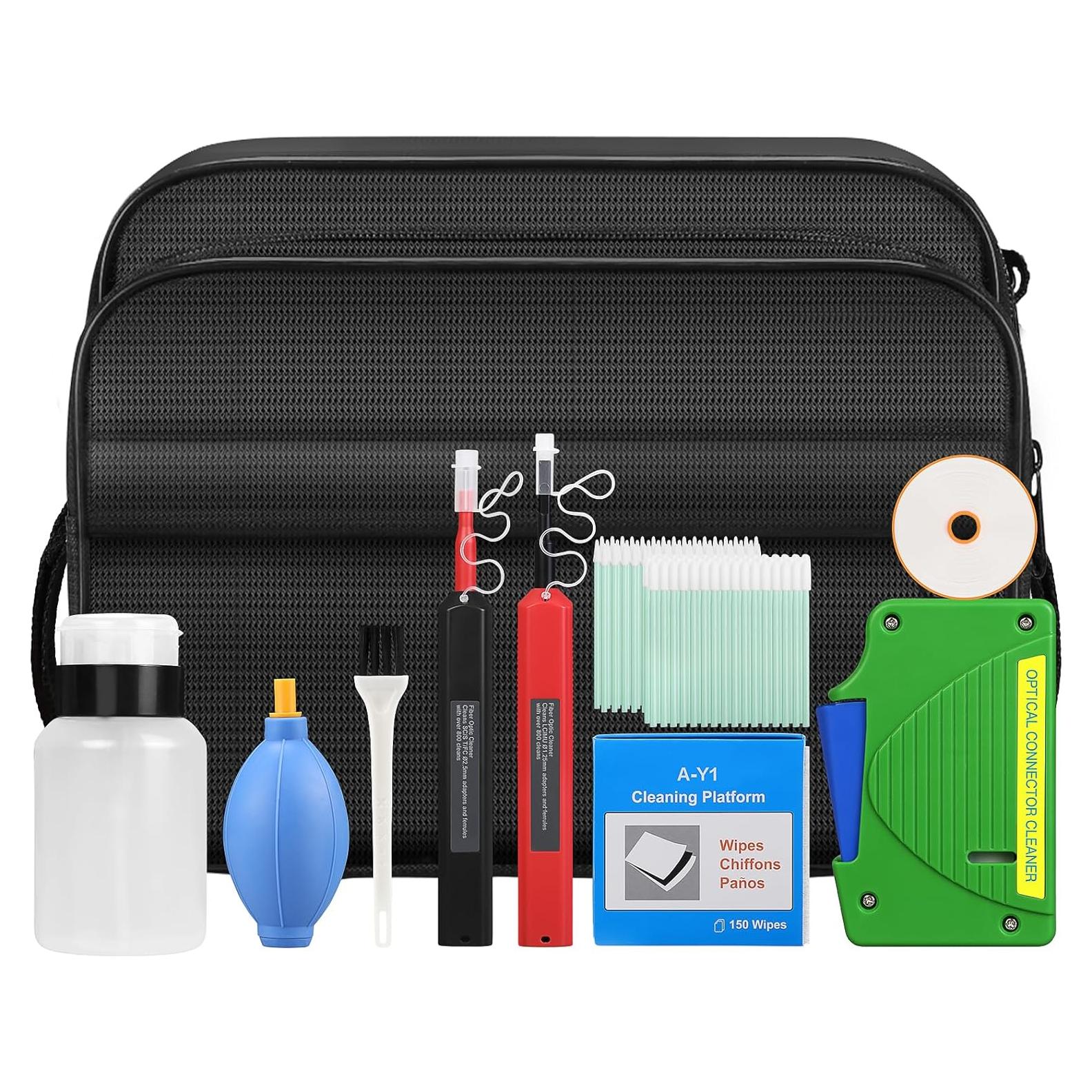 Kit de limpieza de fibra óptica 11 en 1 BAOSHLA con caja y herramientas