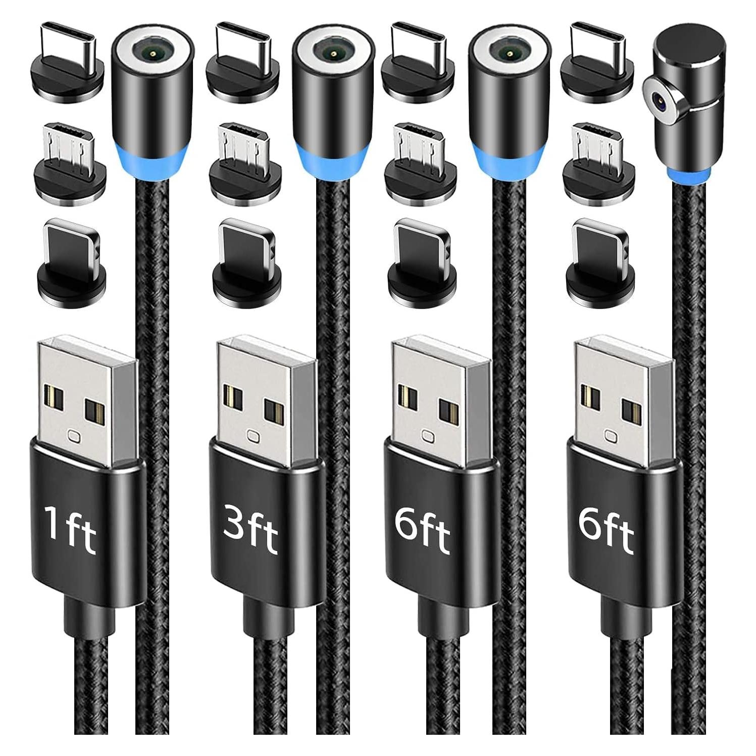 Cable de Carga Magnético Terasako 4-Pack 30cm a 183cm