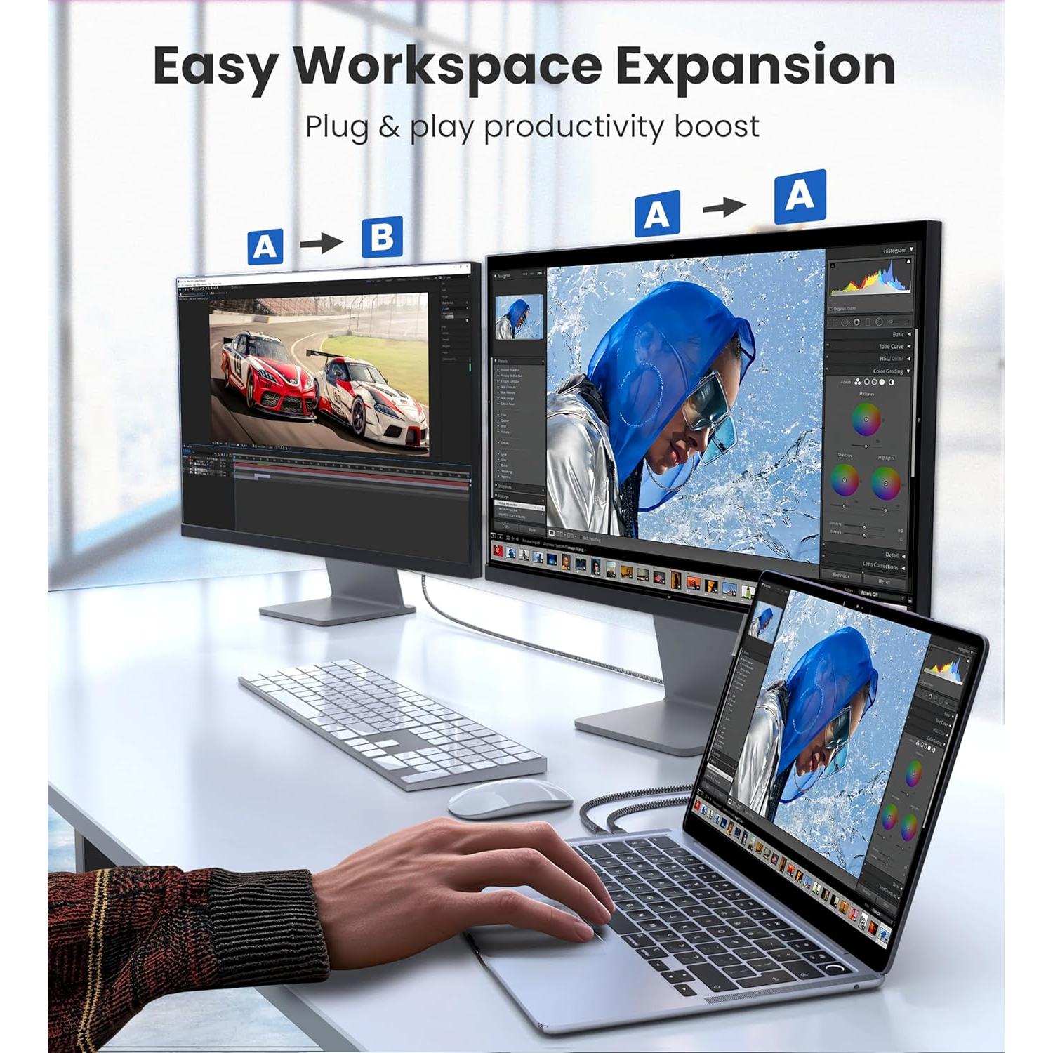 Cable HDMI 4K 60Hz WARRKY Tipo C 1.83m Aluminio Chapado Oro