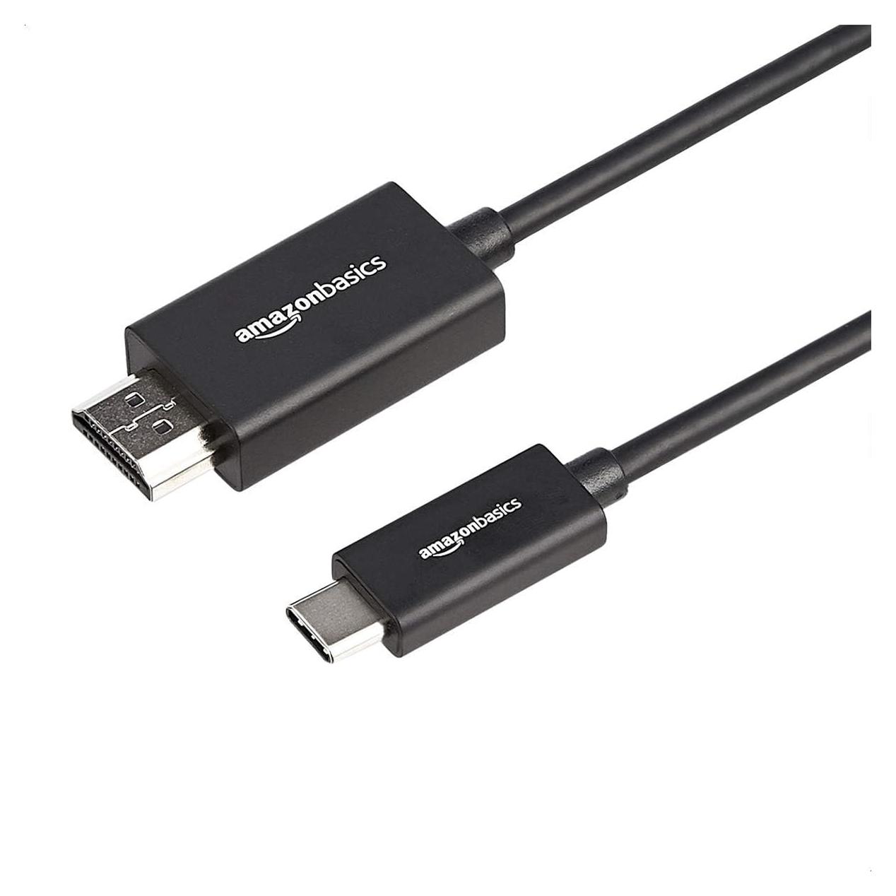 Adaptador USB-C a HDMI Amazon Basics 1.83m 4K 60Hz Negro