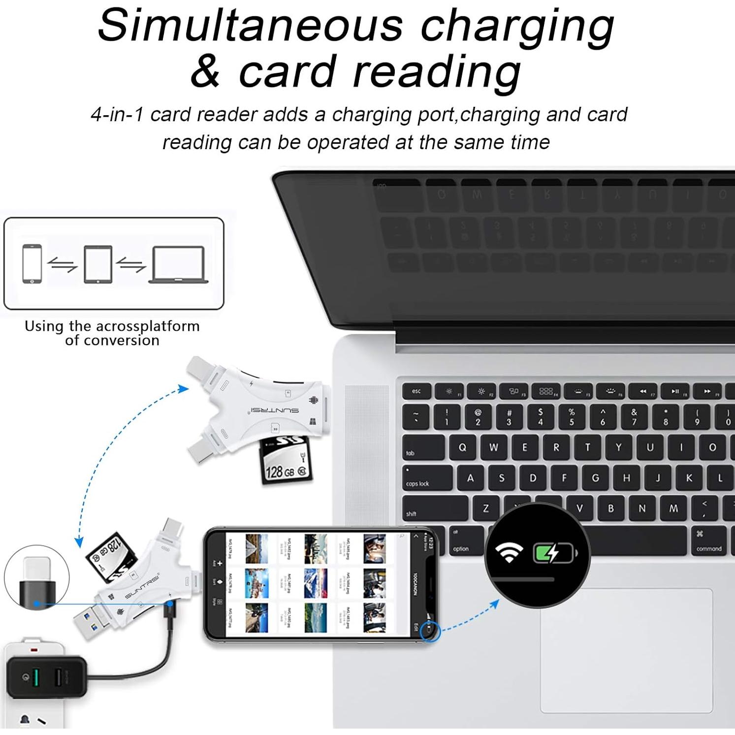 Lector de Tarjetas SD 4 en 1 SUNTRSI para iPhone y Android