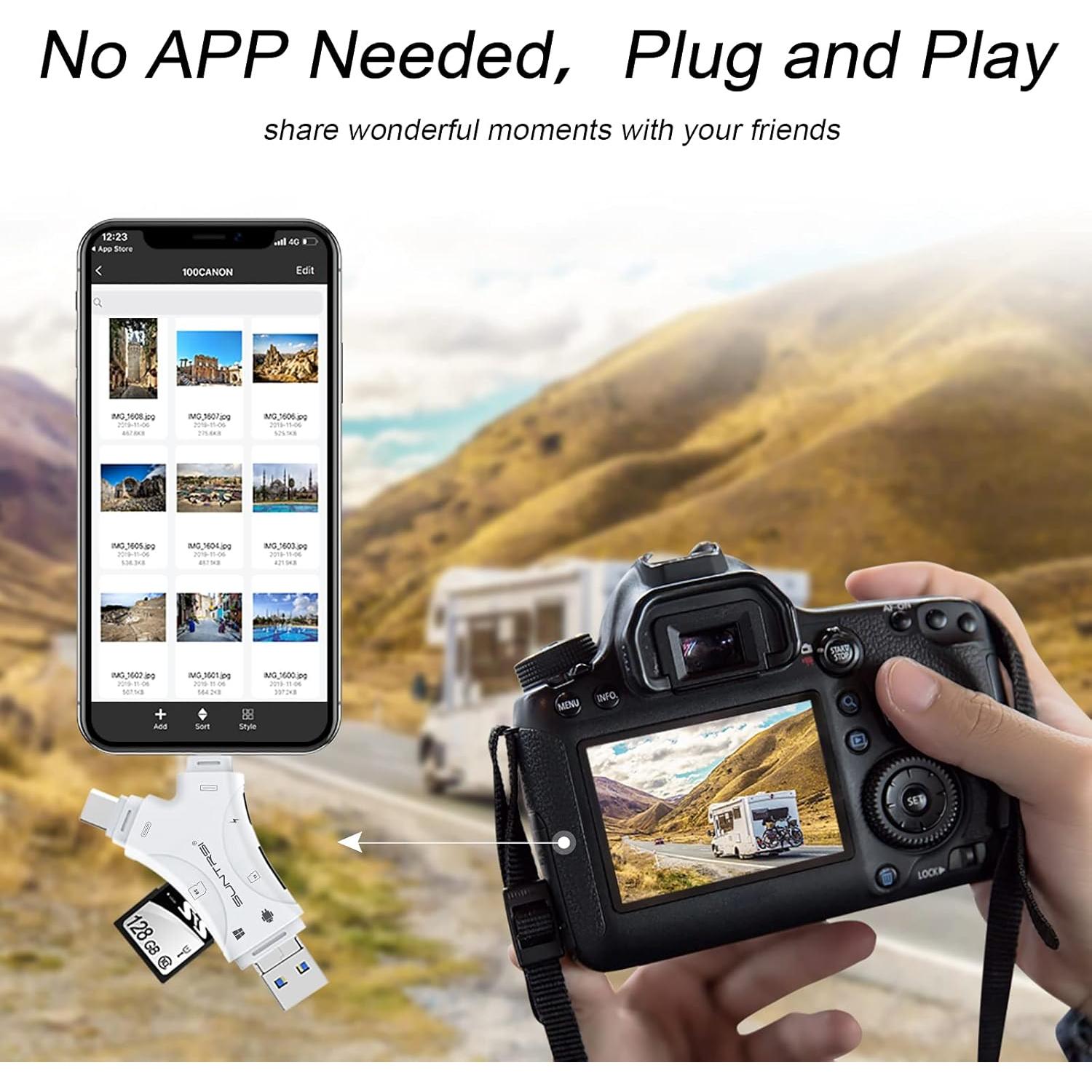 Lector de Tarjetas SD 4 en 1 SUNTRSI para iPhone y Android