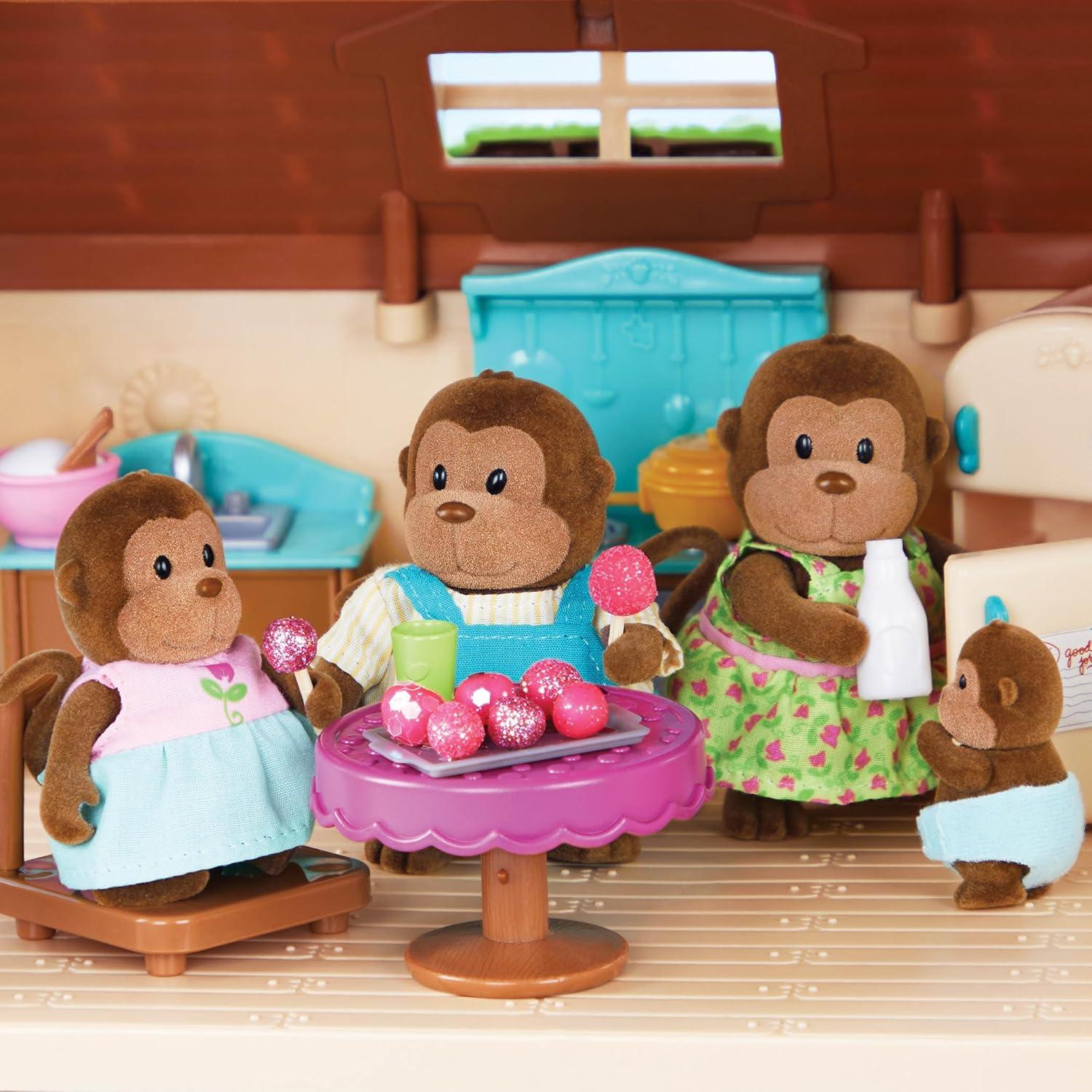 Familia de monos O'Funnigan Li'l Woodzeez - Set 4 figuras