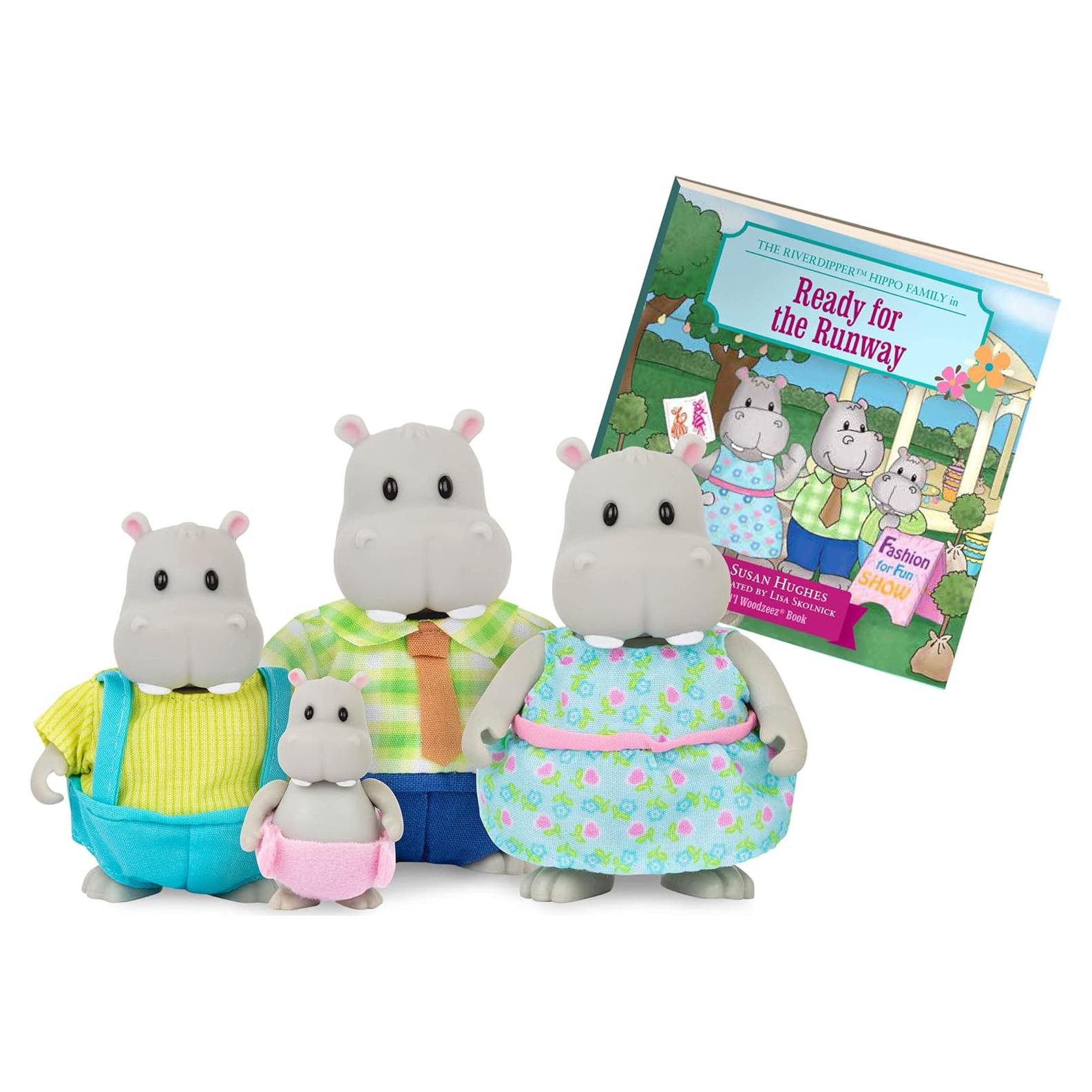 Familia Hipopótamo Riverdipper Li'l Woodzeez - 4 Figuras