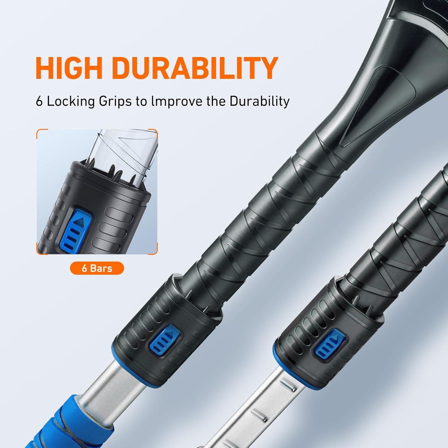 Raspador de Nieve Extensible AstroAI 120 cm con Cabezal Pivotante