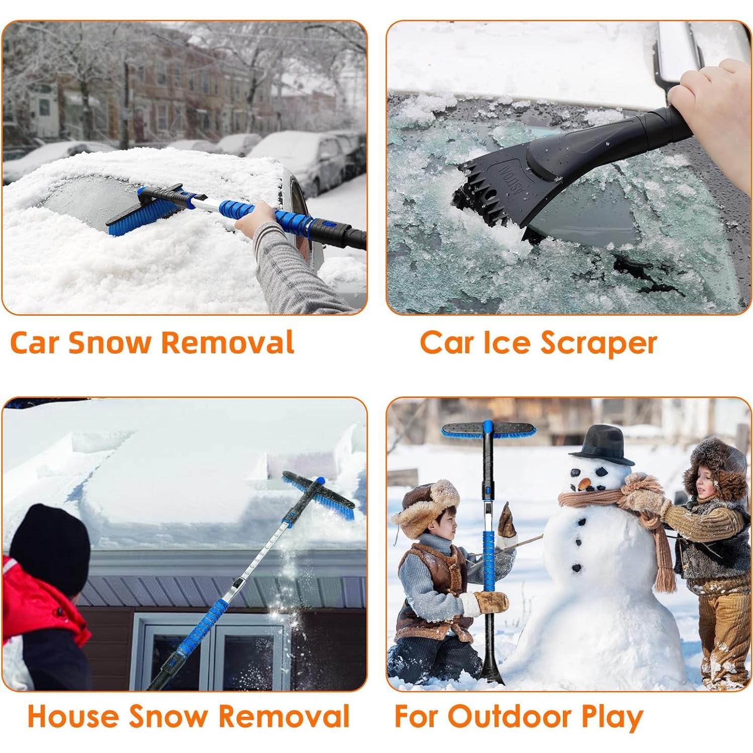 Raspador de Nieve Extensible AstroAI 120 cm con Cabezal Pivotante