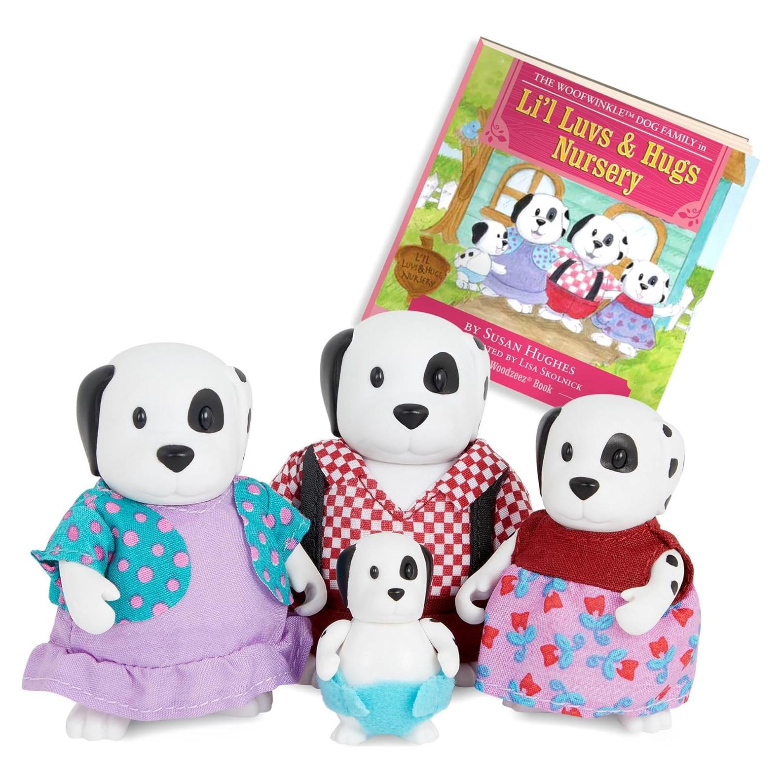 Familia de Perros Woofwinkle Li'l Woodzeez - Set 4 Figuras