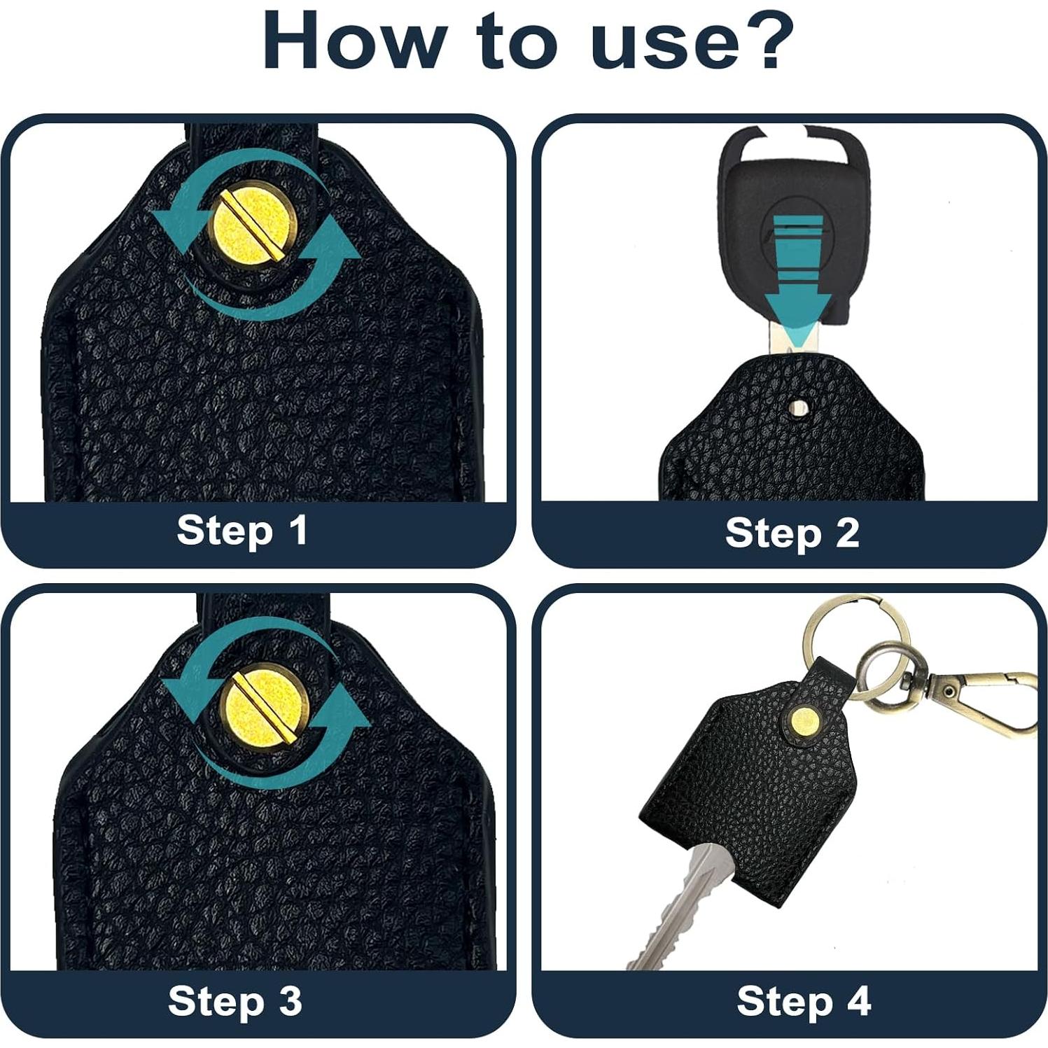 Funda de Llave de Cuero KARENSKEYS Negra Unisex