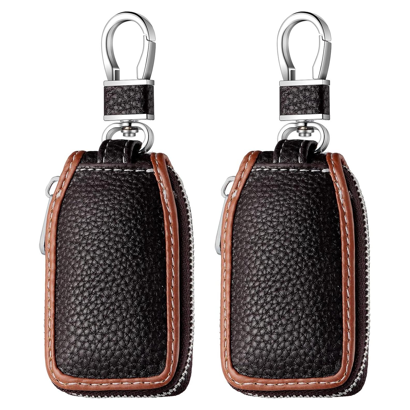 Funda de Llave de Coche Frienda 2 Piezas Cuero Marrón