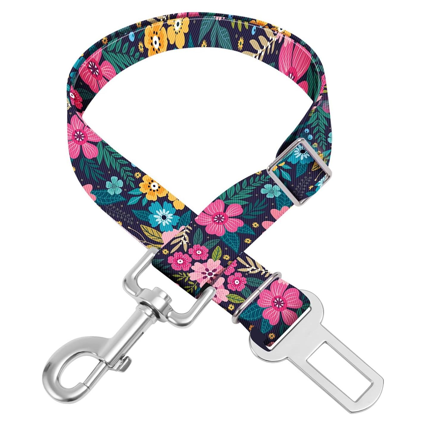 Cinturón de Seguridad Ajustable para Mascotas HCYPCV Floral