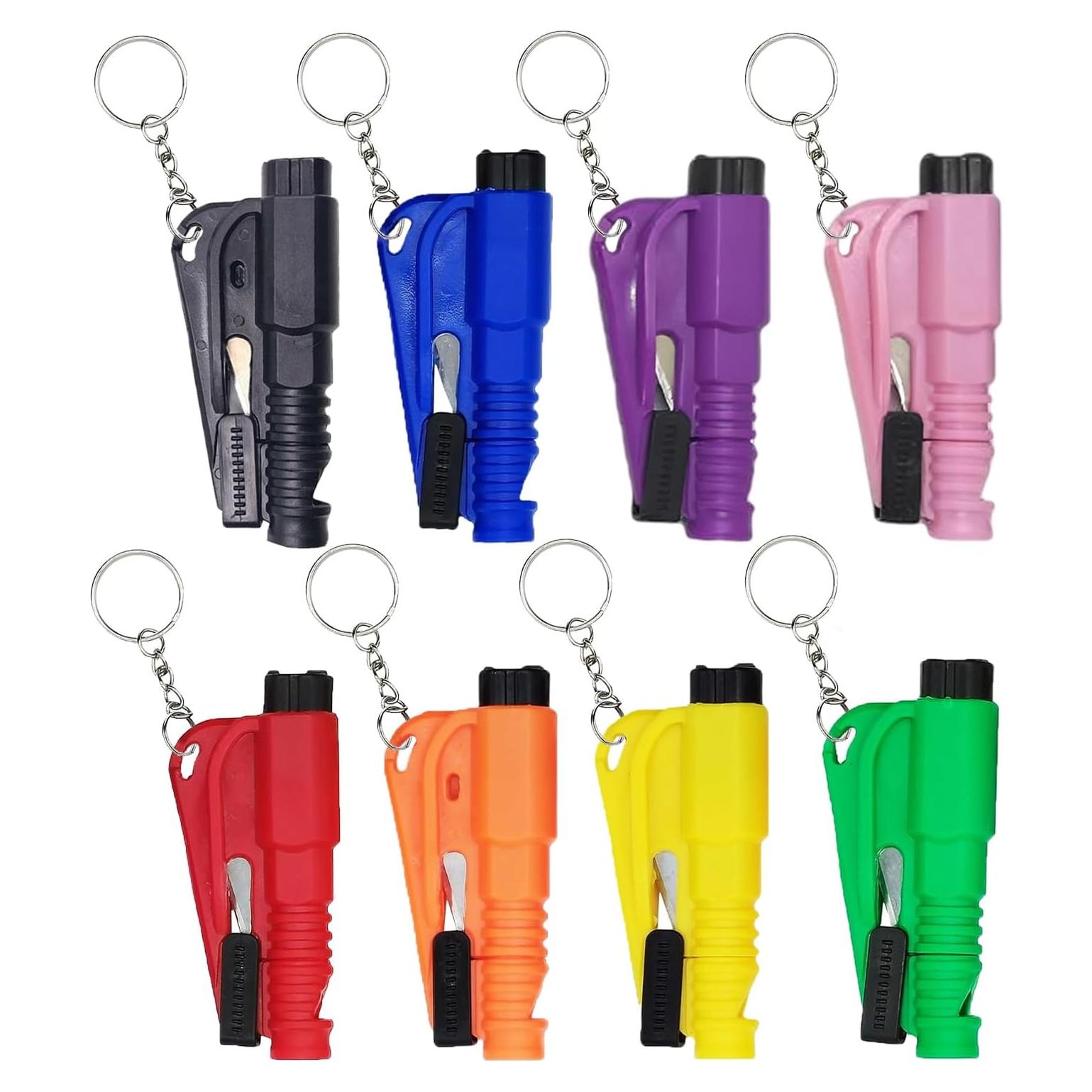 8 Llaveros Rompe Ventanas LittleVoleSherry 3 en 1 Emergencia