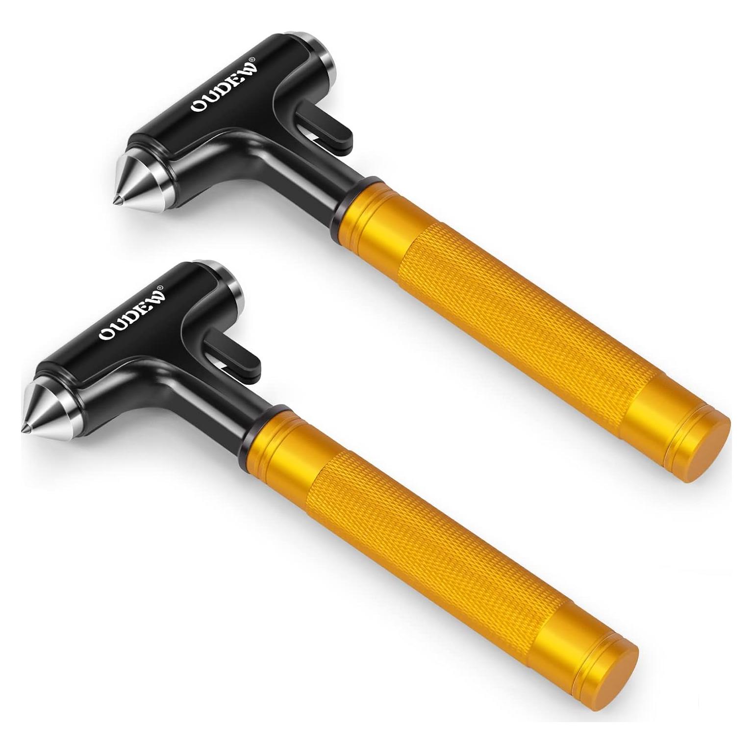 Martillo de Seguridad OUDEW 2 en 1 Dorado para Automóviles