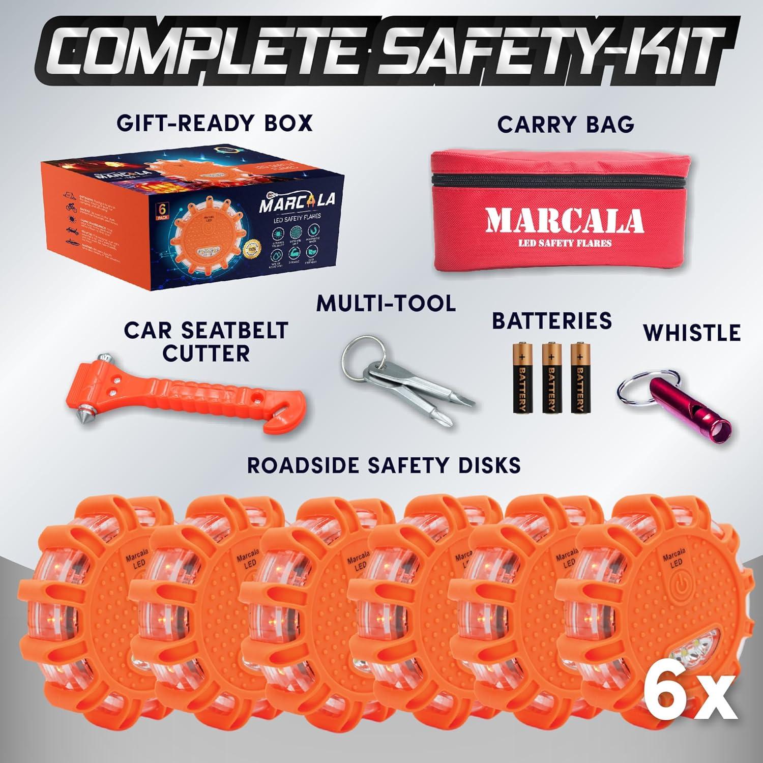 Flares de Emergencia LED Marcala 6-Pack a Prueba de Agua