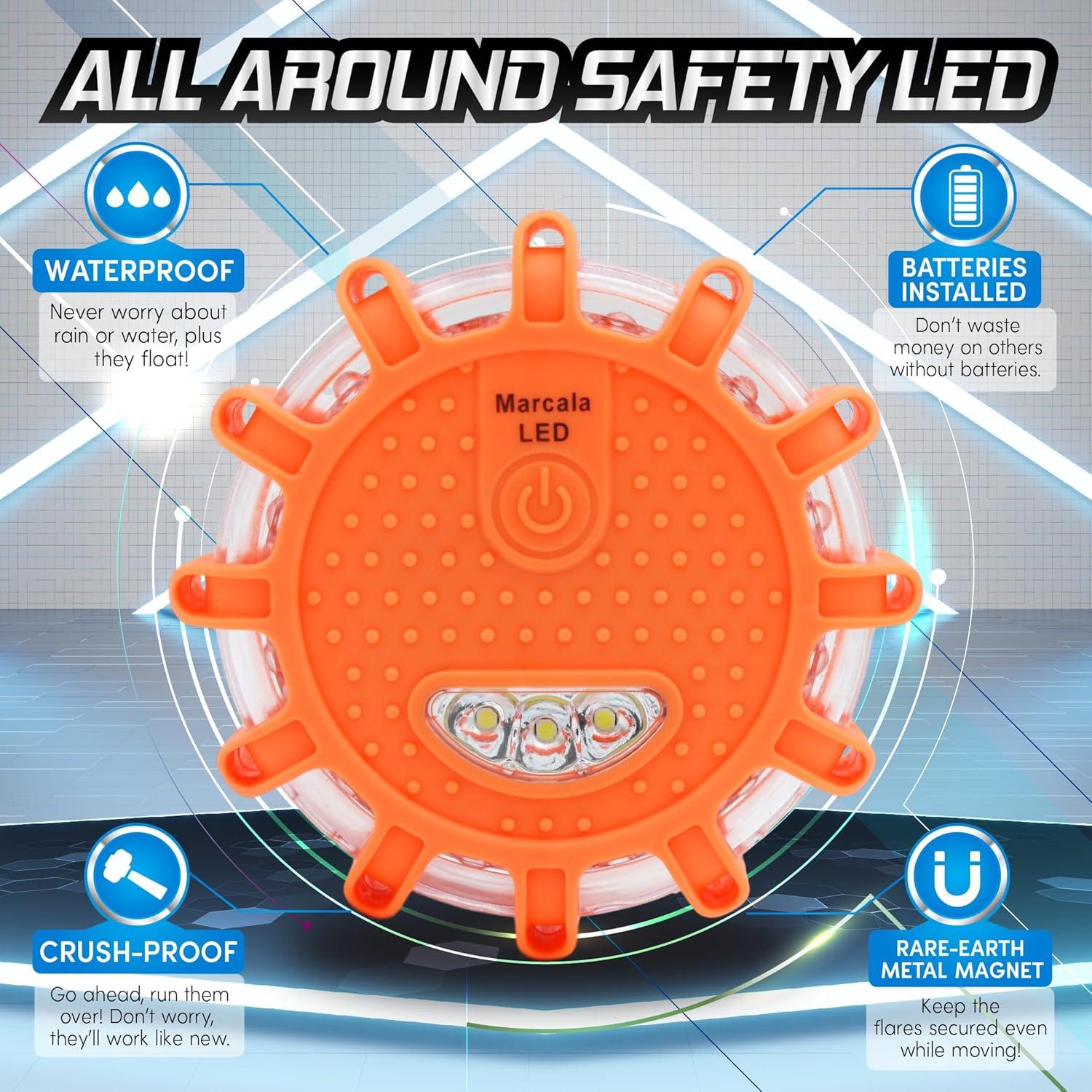 Flares de Emergencia LED Marcala 6-Pack a Prueba de Agua