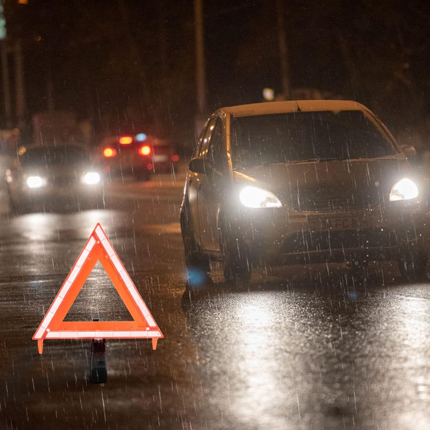 Paquete de 3 Triángulos Reflectantes WORKKOOL con Funda