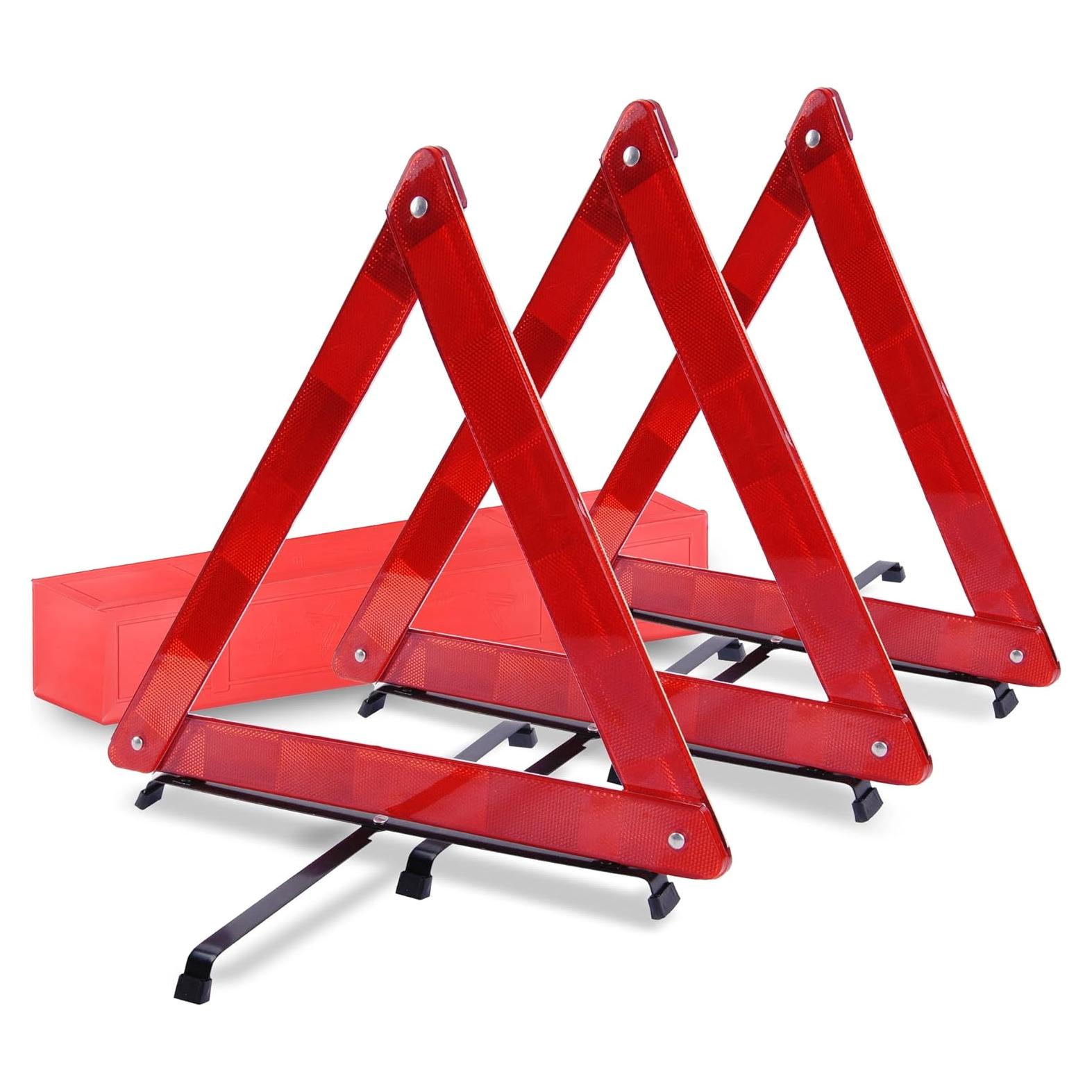 Triángulos de Advertencia DSV - Paquete de 3 Reflectantes 41.1 cm