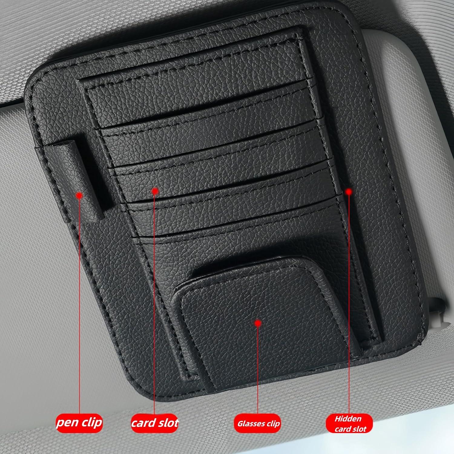 Organizador de Visera de Auto AWinjoy Negro Multifuncional