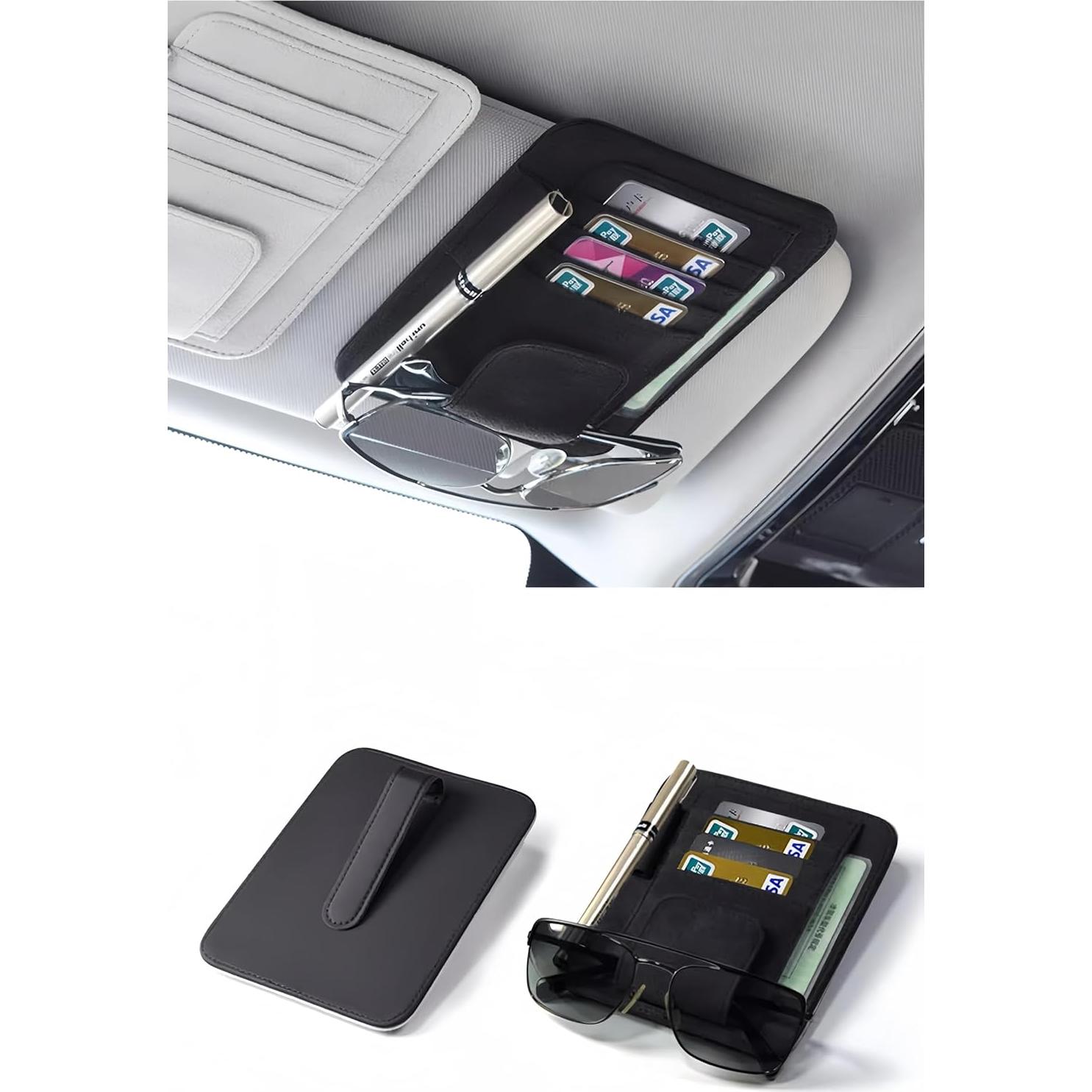 Organizador de Visera de Auto AWinjoy Negro Multifuncional