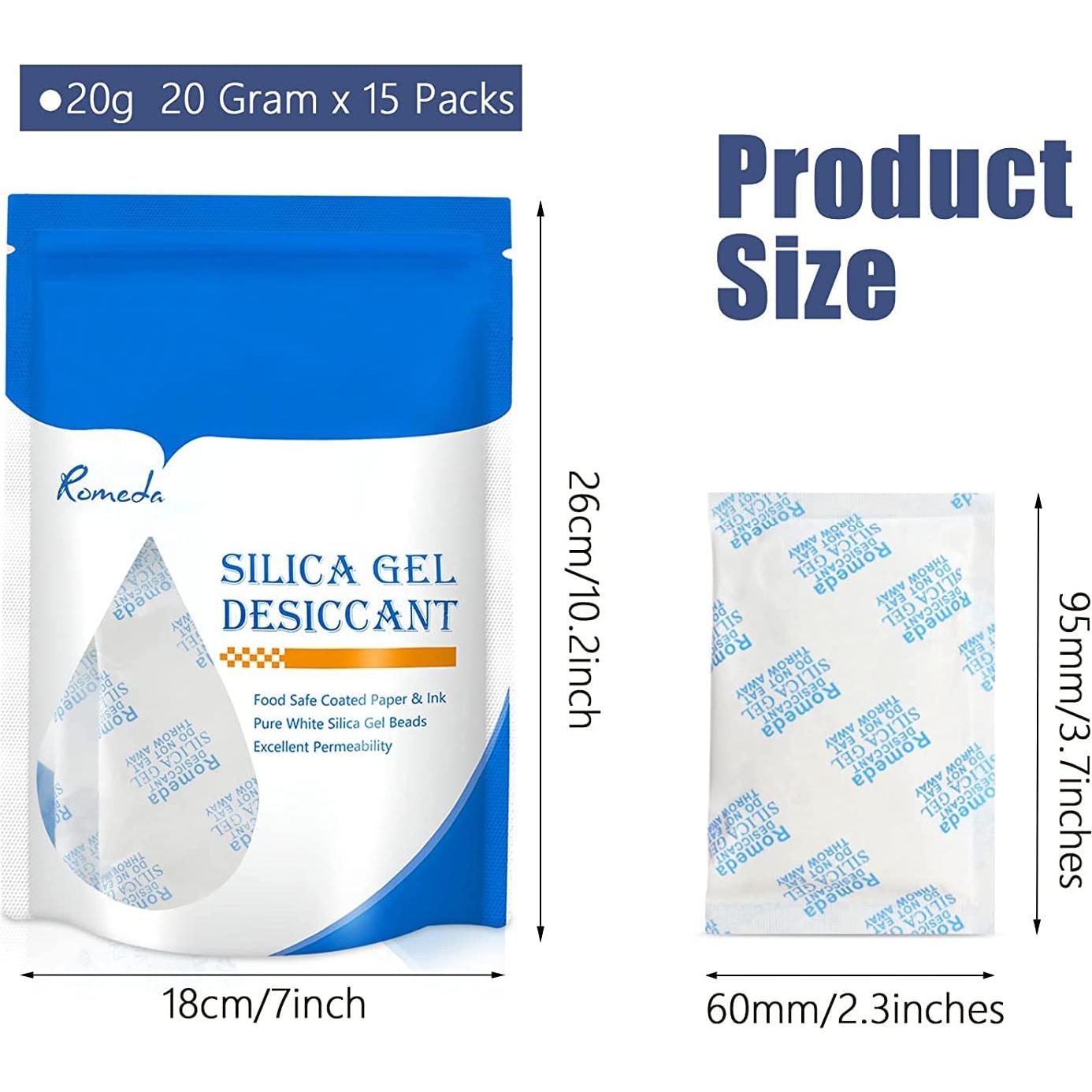 15 Paquetes de Gel de Sílice 20g - Deshidratante Seguro y Efectivo