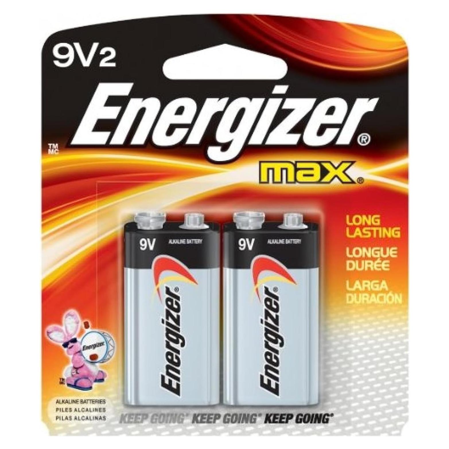 Baterías Alcalinas 9V Energizer MAX - Paquete de 2 Unidades
