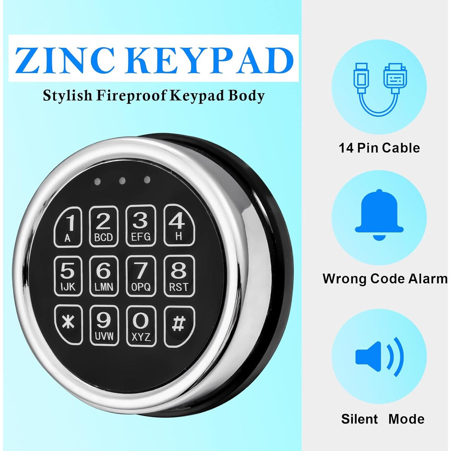 Cerradura de Caja Fuerte Electrónica WAH YUE HING Cromada