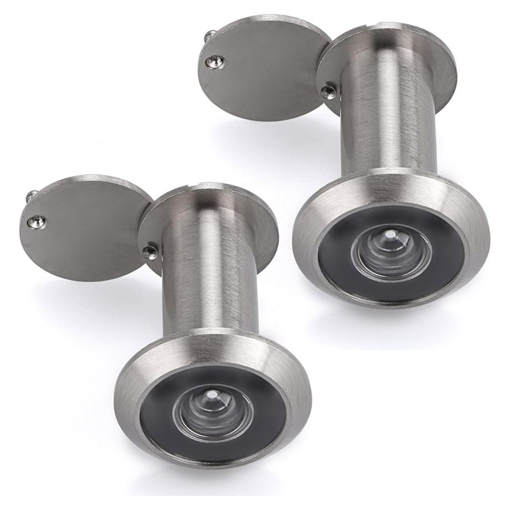 Visor de puerta Sumnacon 220° latón sólido 2 Pcs plata