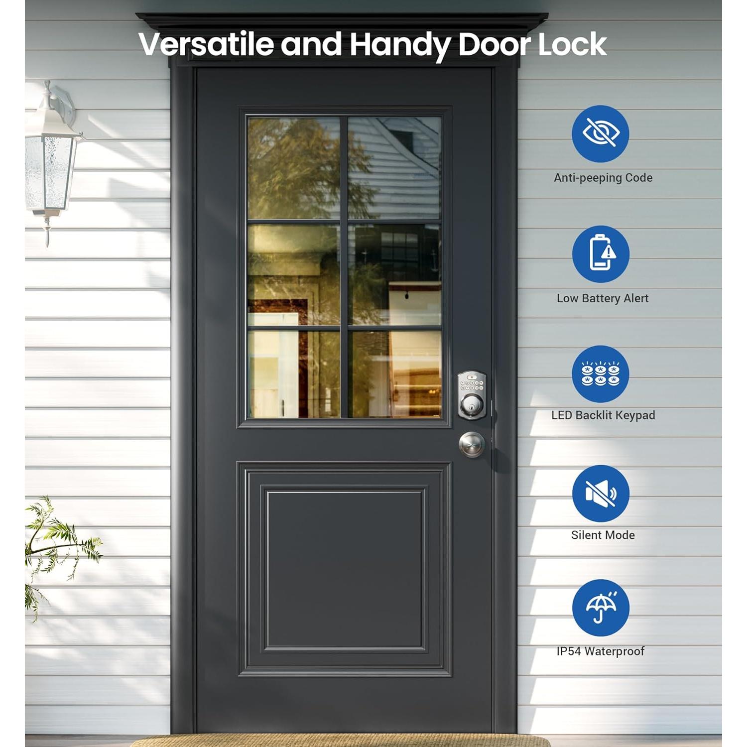 Cerradura Electrónica Veise KS01C con Teclado y 2 Perillas