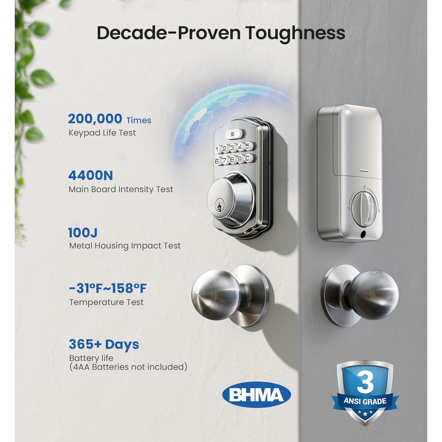 Cerradura Electrónica Veise KS01C con Teclado y 2 Perillas